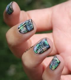 莫妮卡·森古普塔的干指甲艺术技巧。