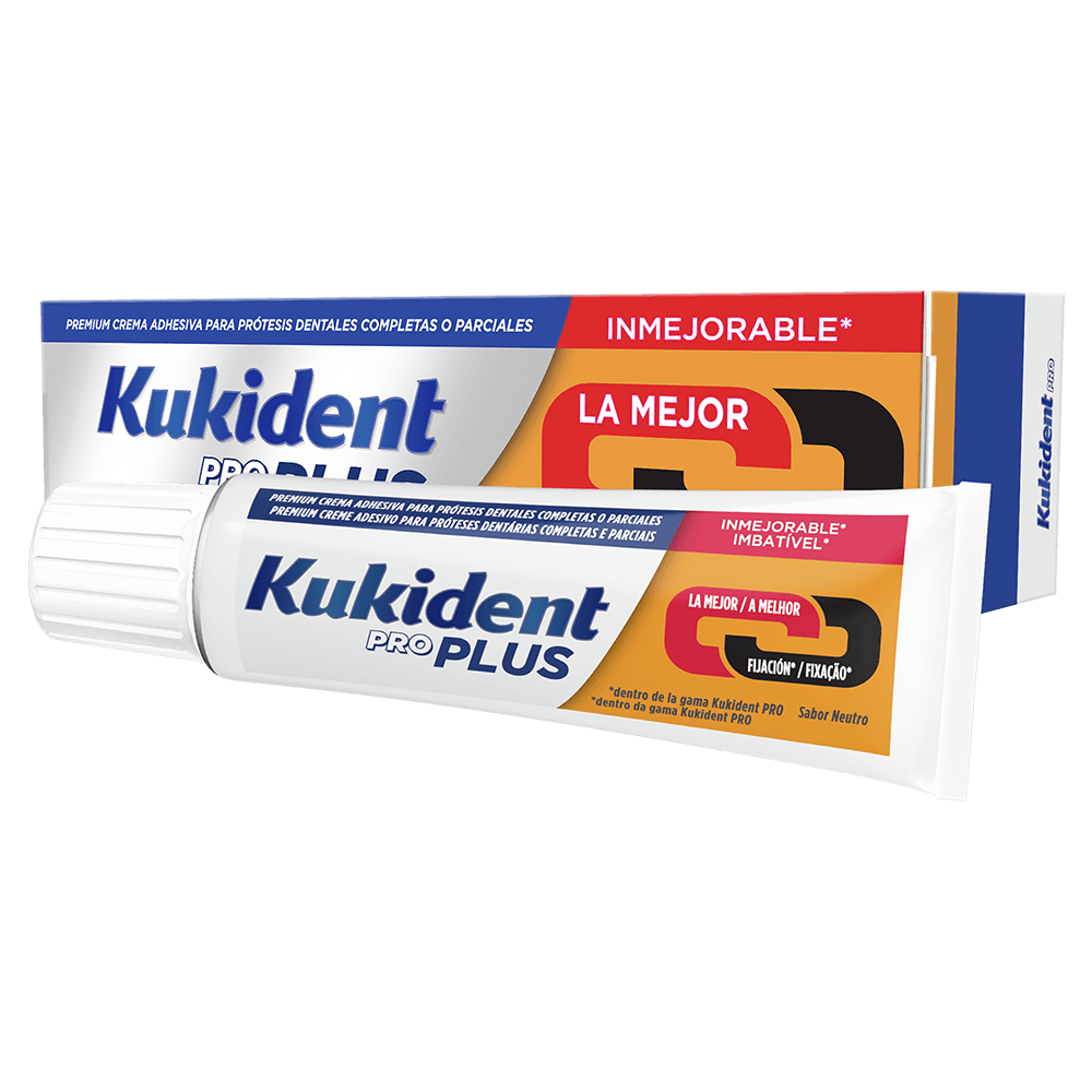Adhesivo para prótesis dentales Kukident Pro Plus La Mejor Fijación
