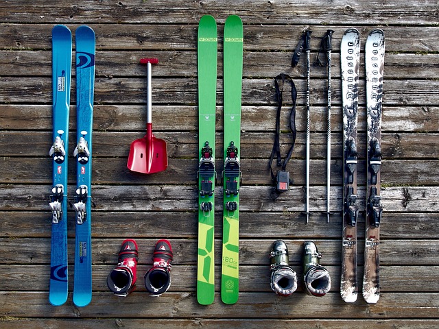 ski and ski boots