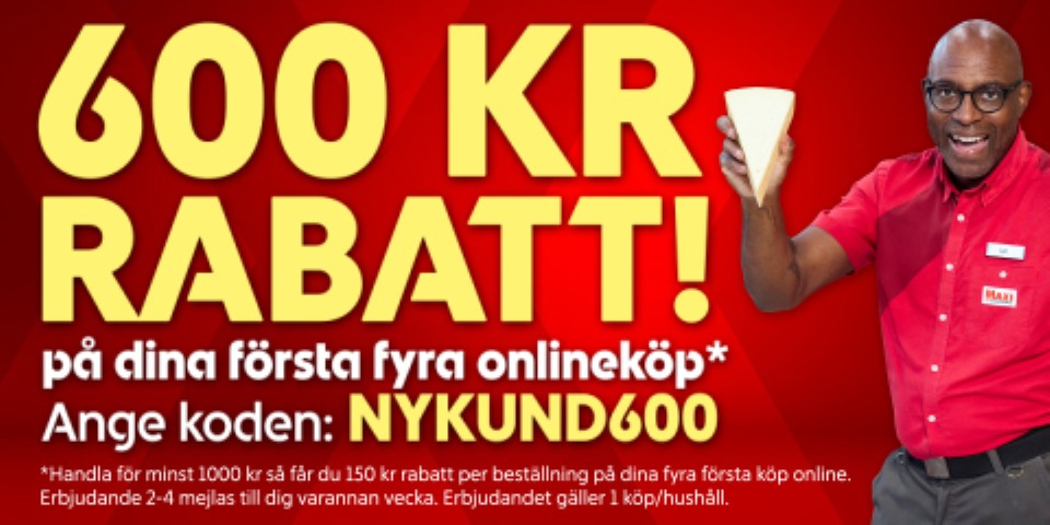 Nykundsrabatt 600kr