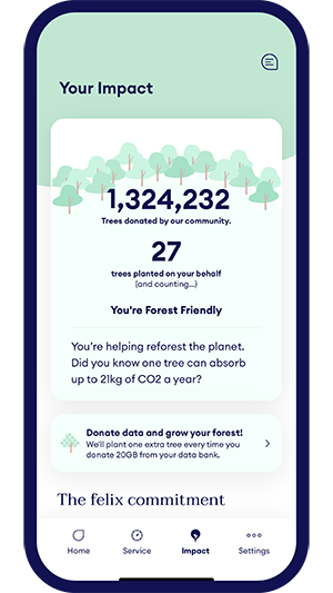 Check your tree count in the felix mobile app