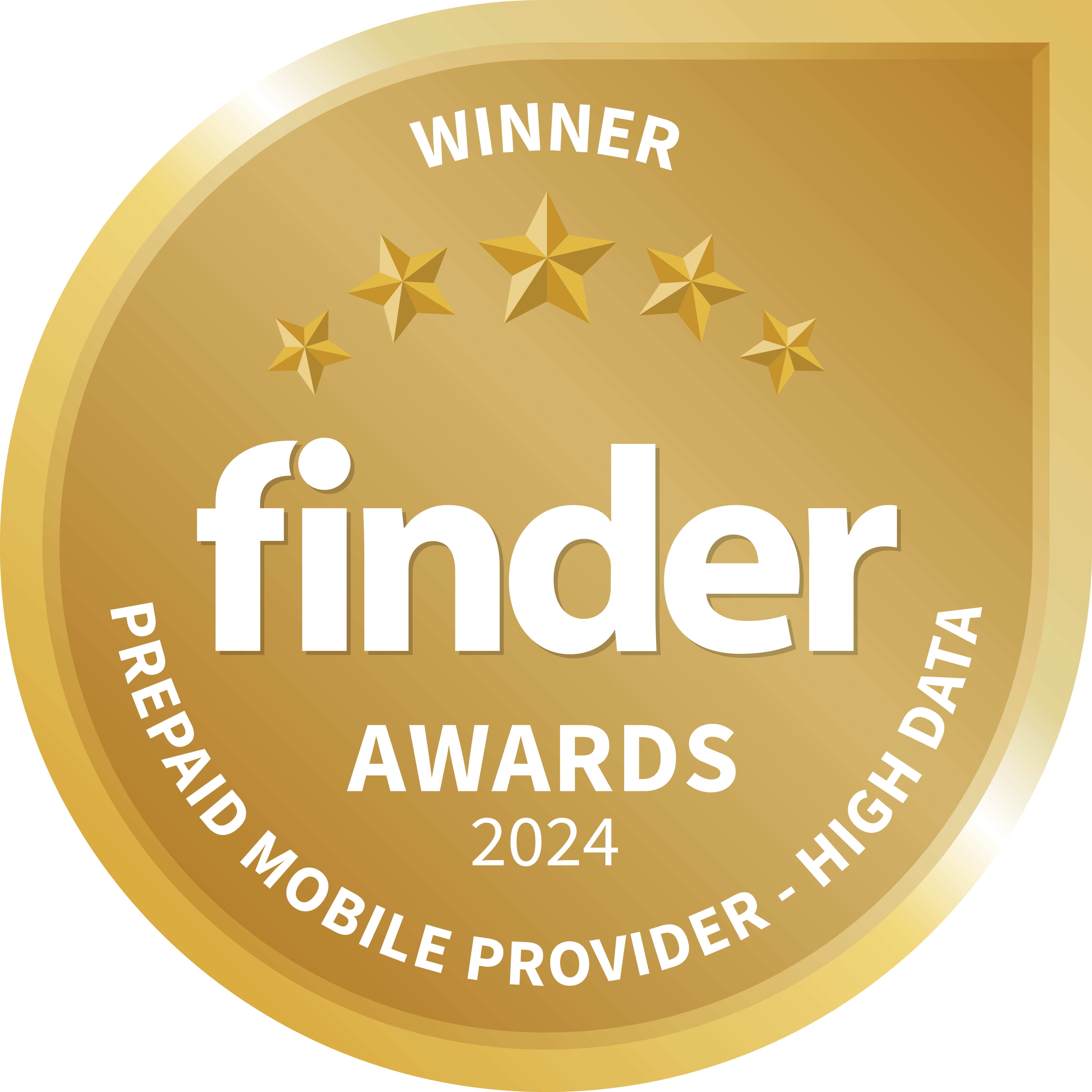 The Finder gold award logo for best High Data.