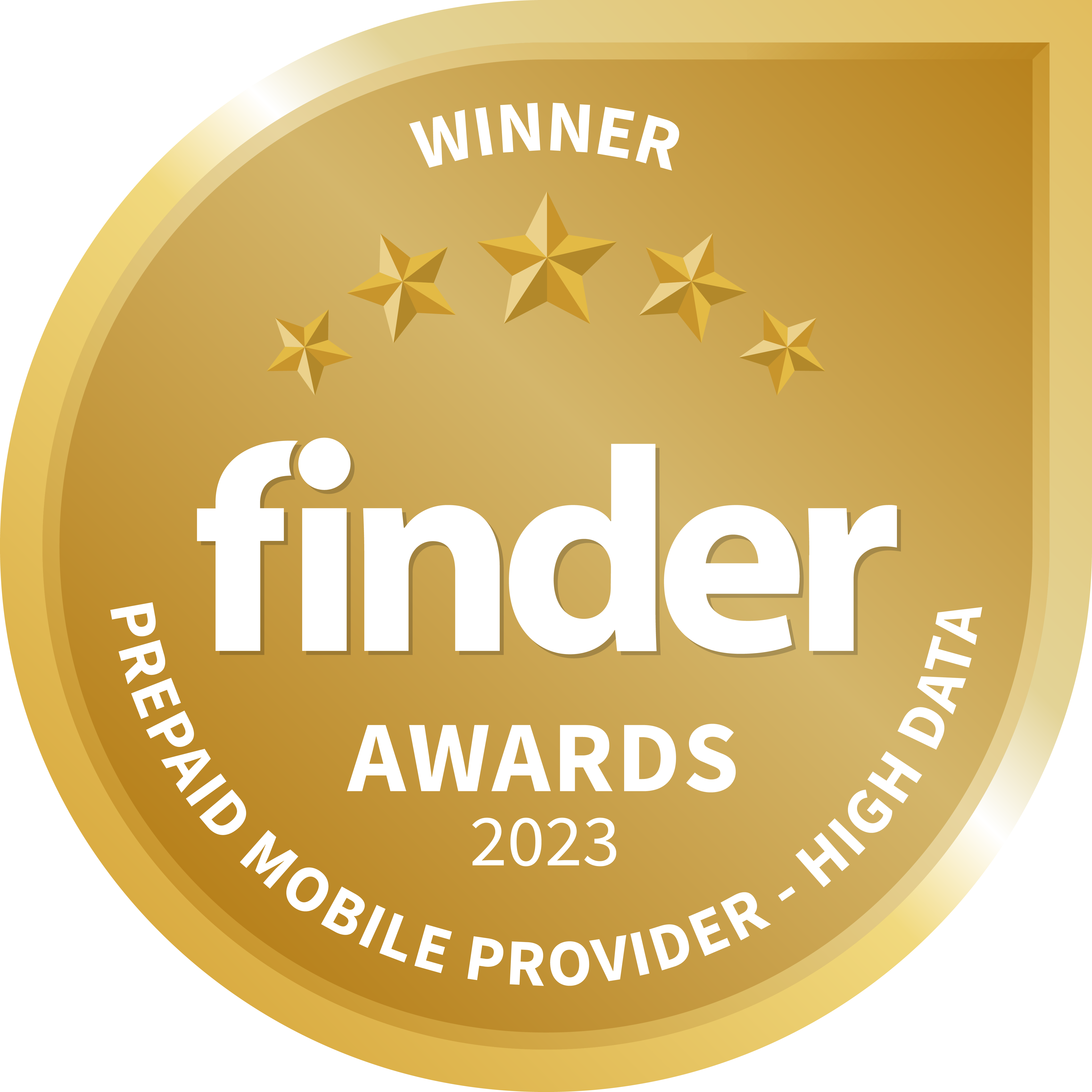 The Finder gold award logo for best High Data.