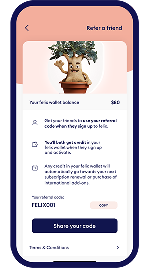 App Screen Refer a friend