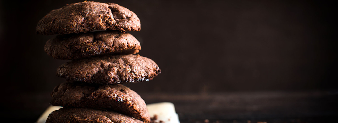 Stack of chocolate cookies