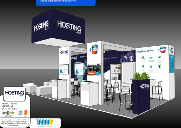 Impression of the Hosting2Go and SIDN booth at Webwinkel Vakdagen 2026