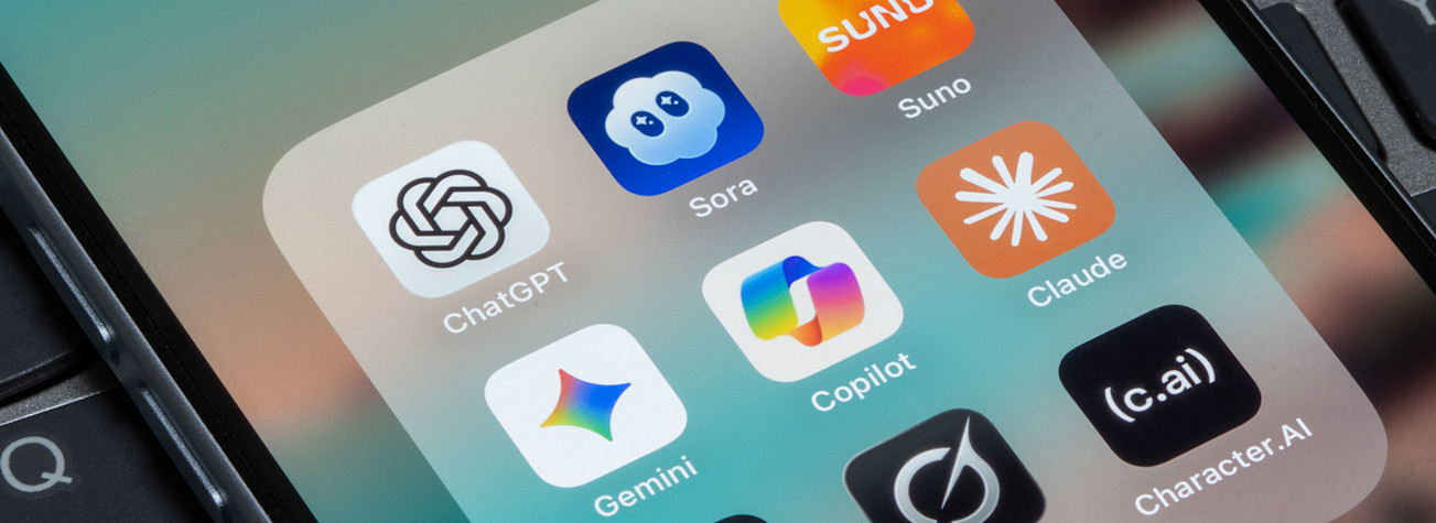 AI apps on smartphone screen
