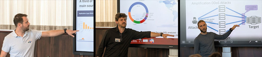 3 speakers during the CONCRODIA workshop, from left to right: Wouter de Vries, Leandro Bertholdo, Daniel Wagner.