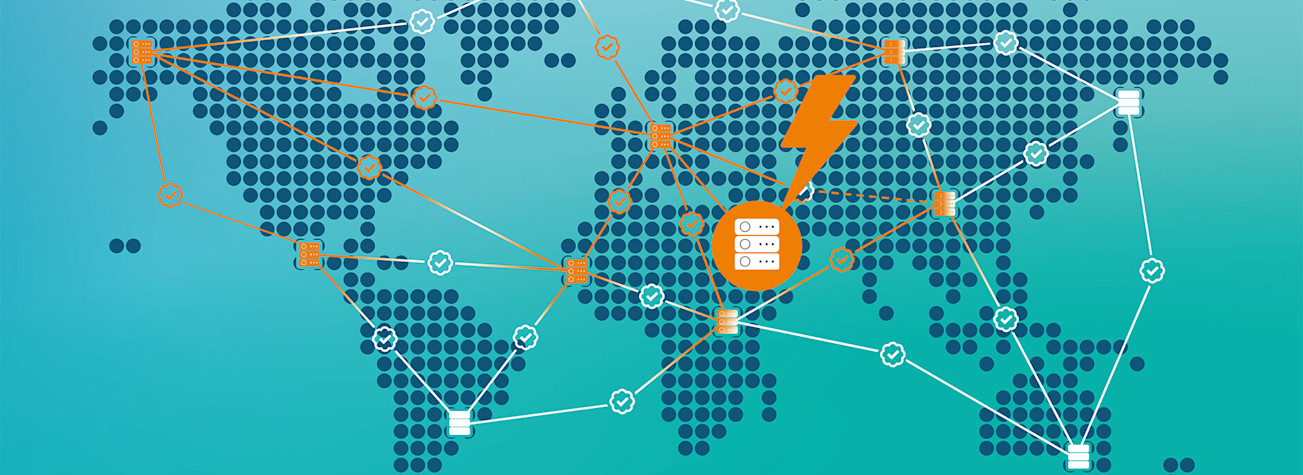 Illustration of a globally distributed network.