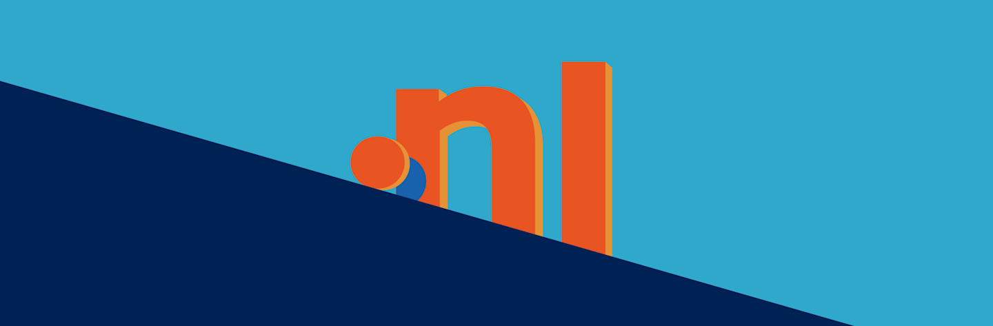 Illustratie van .nl op dalende lijn