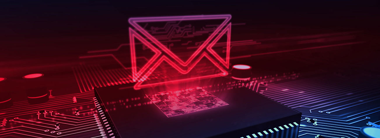 Red colored virtual envelope in digital environment