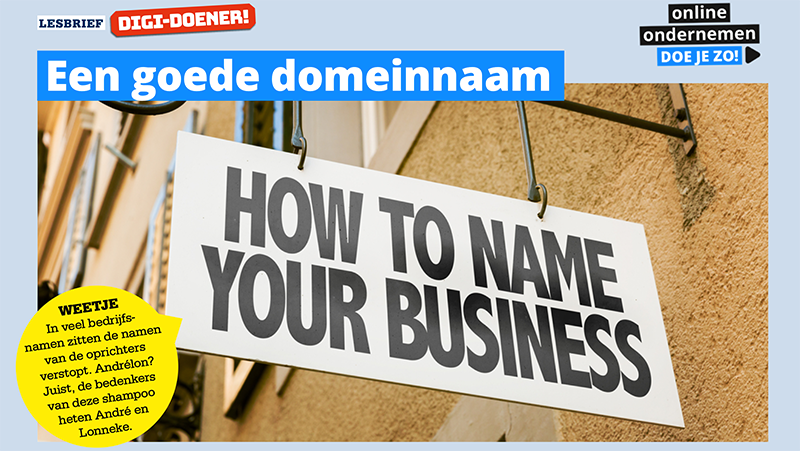 Screenshot van de lesbrief 'Online ondernemen doe je zo!' van de stichting FutureNL