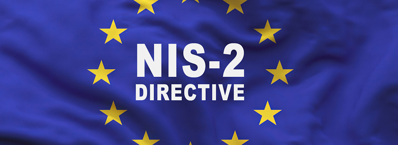 European flag with the text 'NIS-2 Directive'