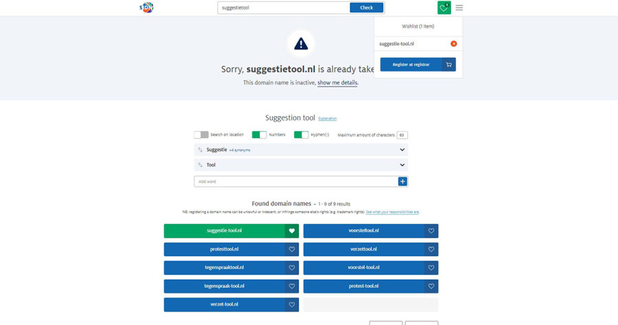 Find The Perfect Nl With Our New Smart Suggestion Tool Domain Names Sidn