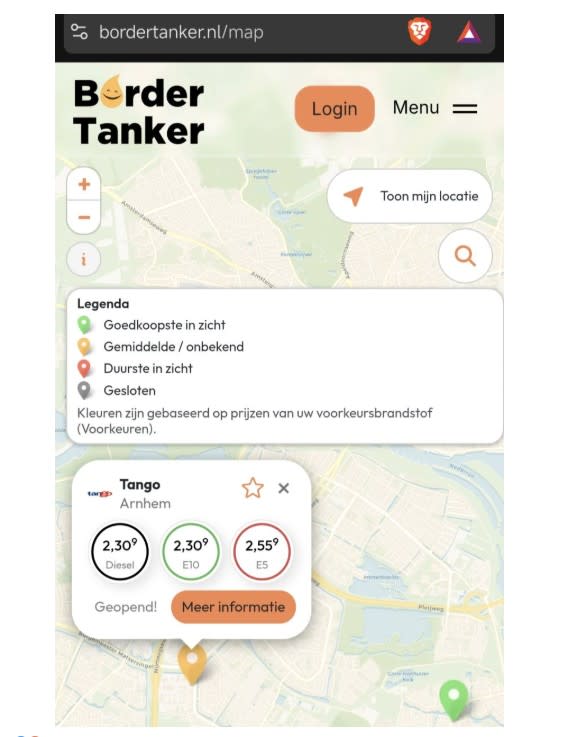 Bordertanker.nl - website voor goedkoop tanken aan de grens