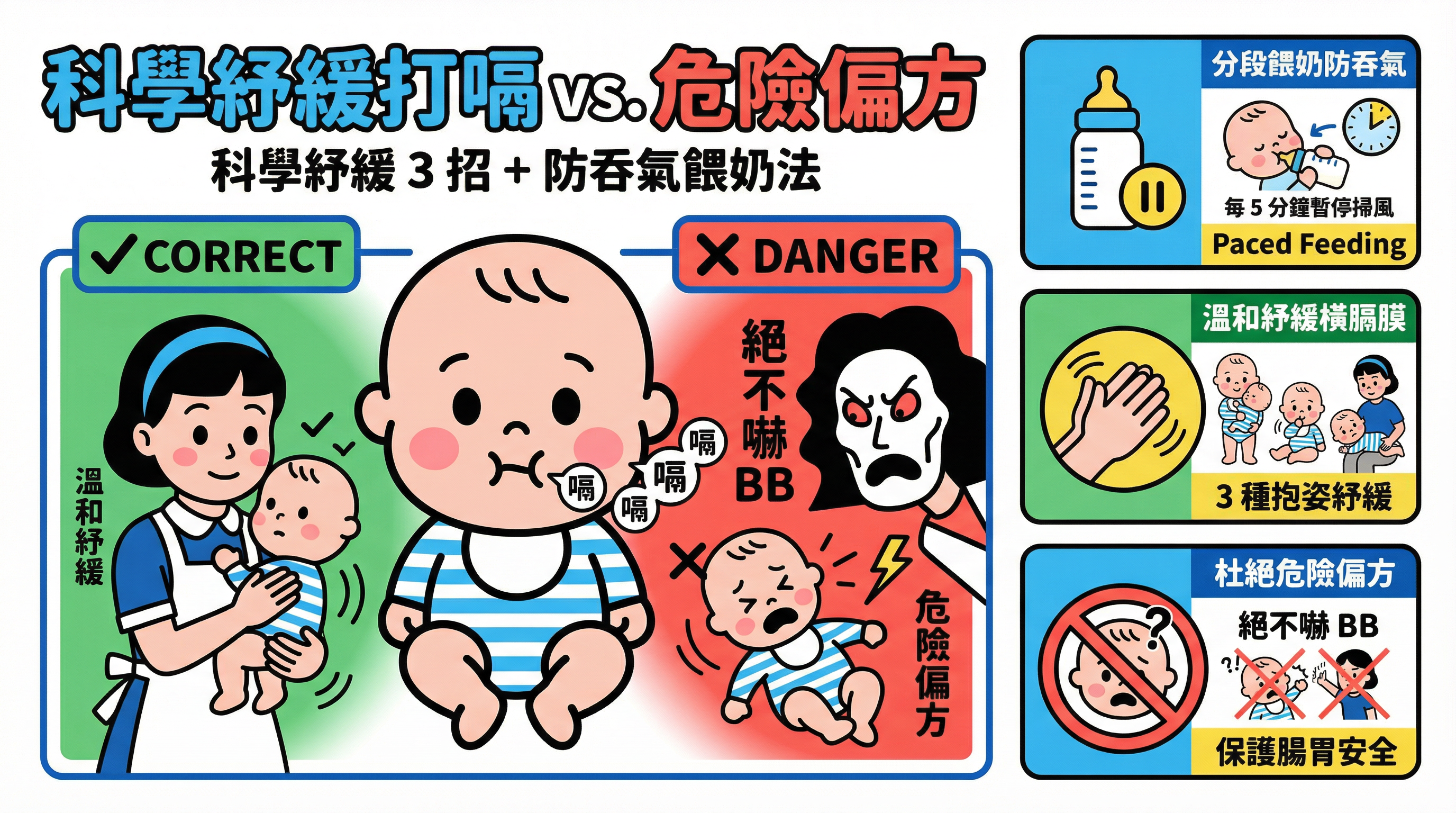 嬰兒打嗝停唔到？教外傭科學紓緩 3 招、防吞氣餵奶法與避開急救誤區