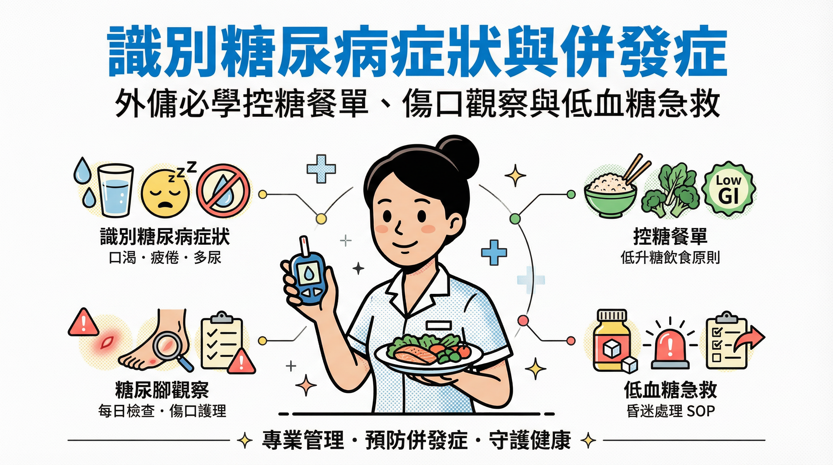 識別糖尿病症狀與併發症:外傭必學控糖餐單、傷口觀察與低血糖急救