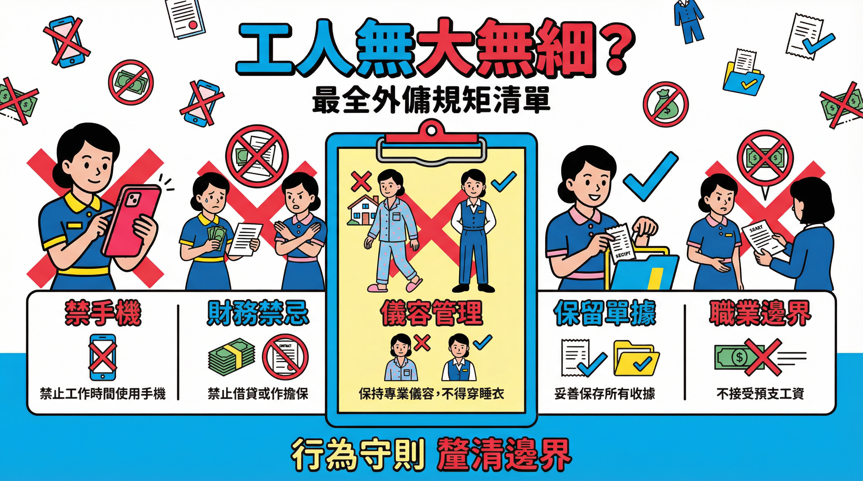 工人無大無細？最全外傭規矩清單：財務禁忌、買餸單據與工作界線