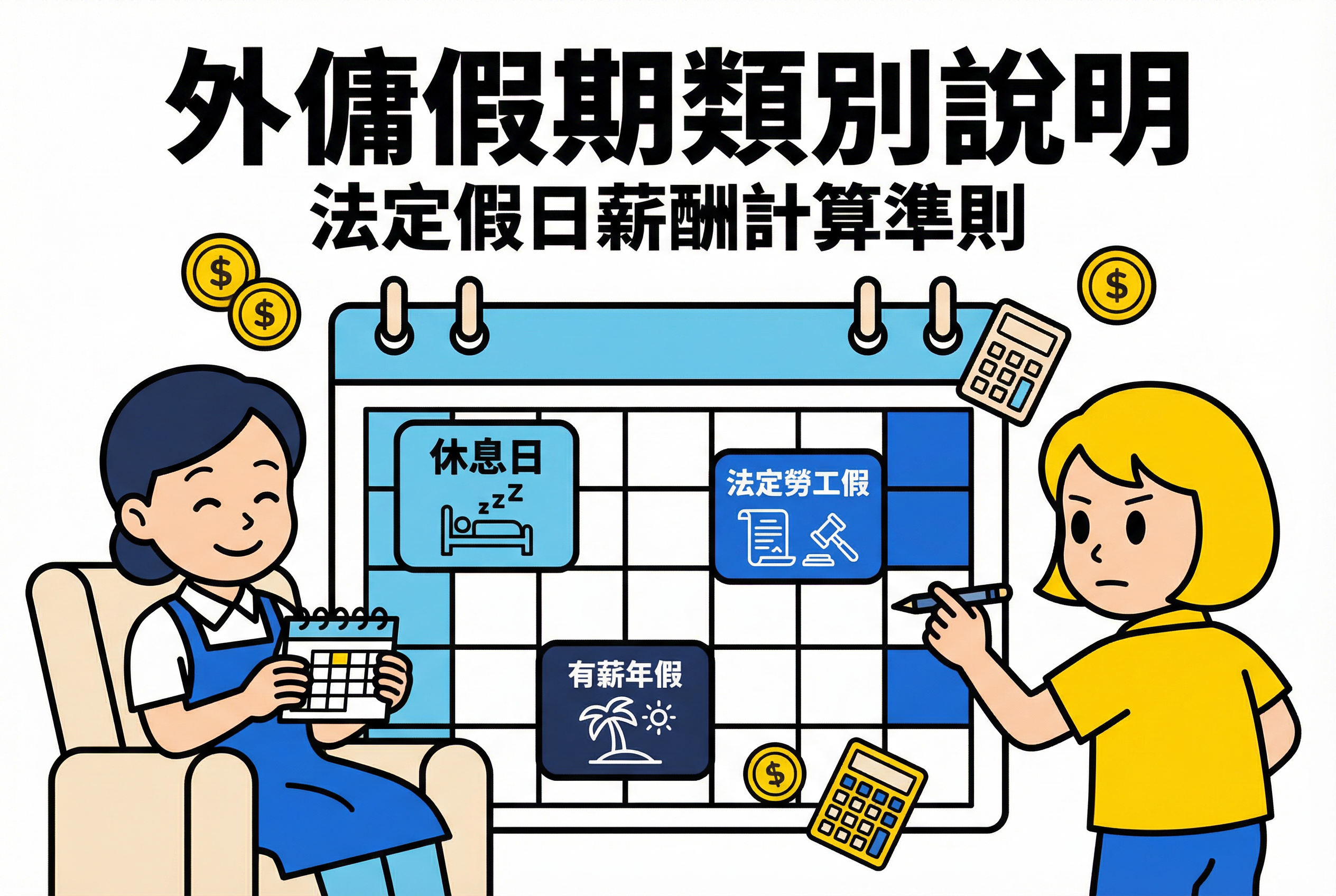 外傭假期類別說明及法定假日薪酬計算準則