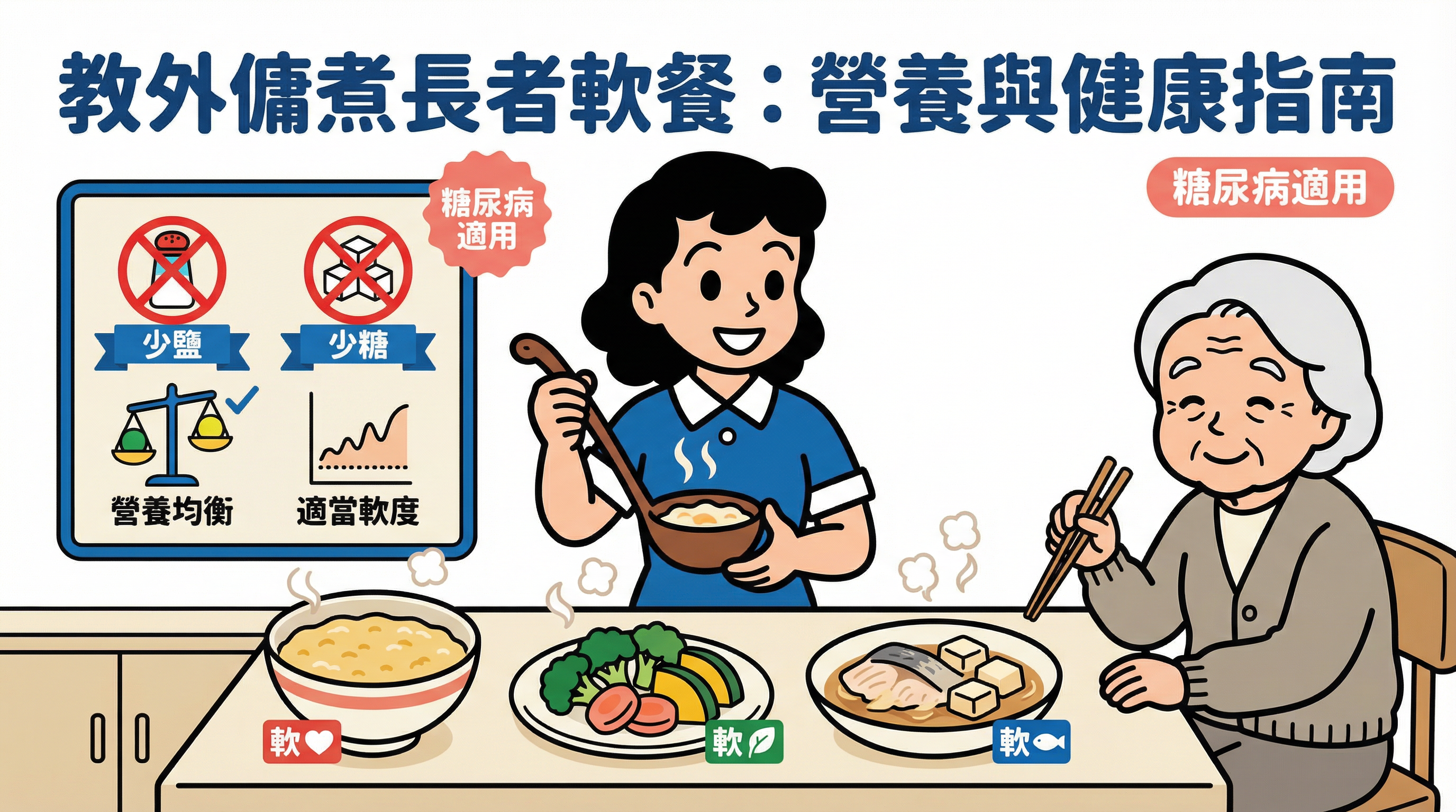 教外傭煮長者軟餐：營養餐單設計與糖尿病低糖飲食