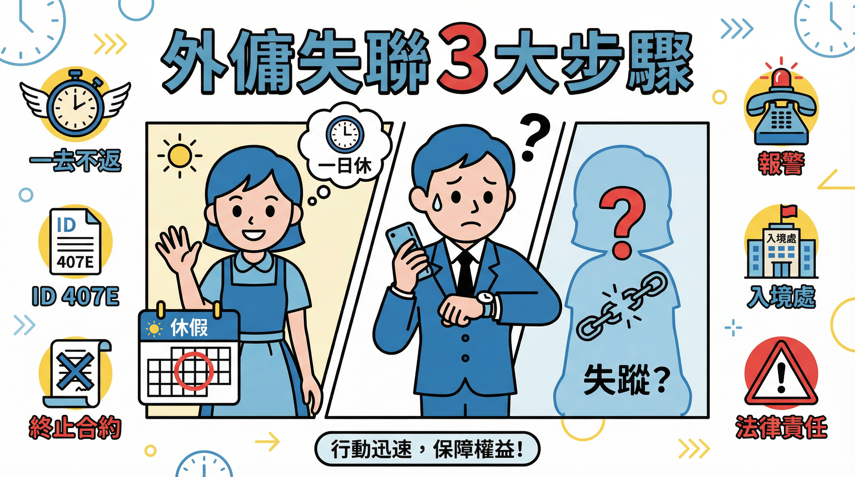 外傭失聯點算？報警時限、通知入境處與終止合約 SOP