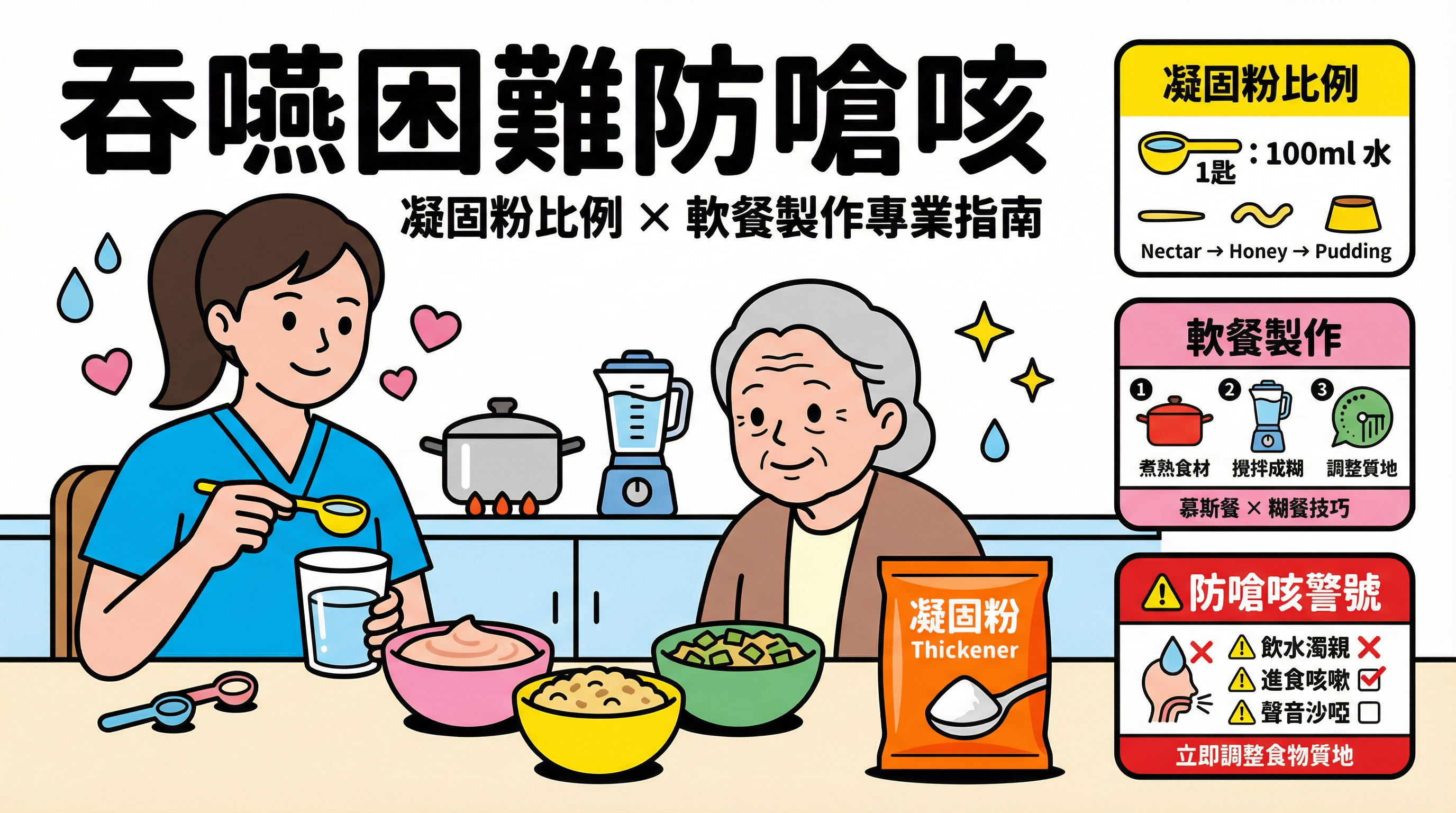 吞嚥困難長者易嗆咳?教外傭使用凝固粉比例與軟餐製作(防肺炎必讀)