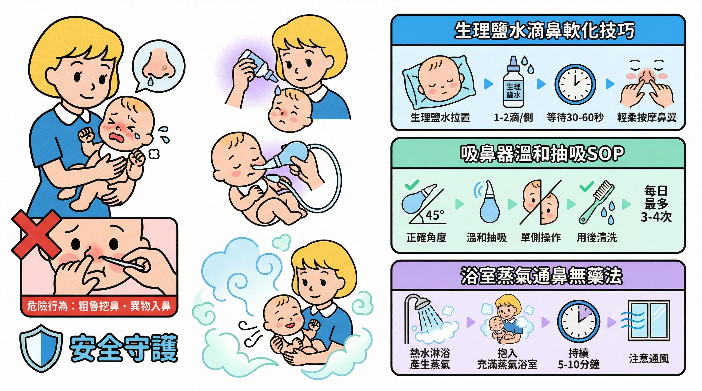 嬰兒鼻塞飲唔到奶？教外傭鹽水滴鼻、安全使用吸鼻器與蒸氣通鼻術