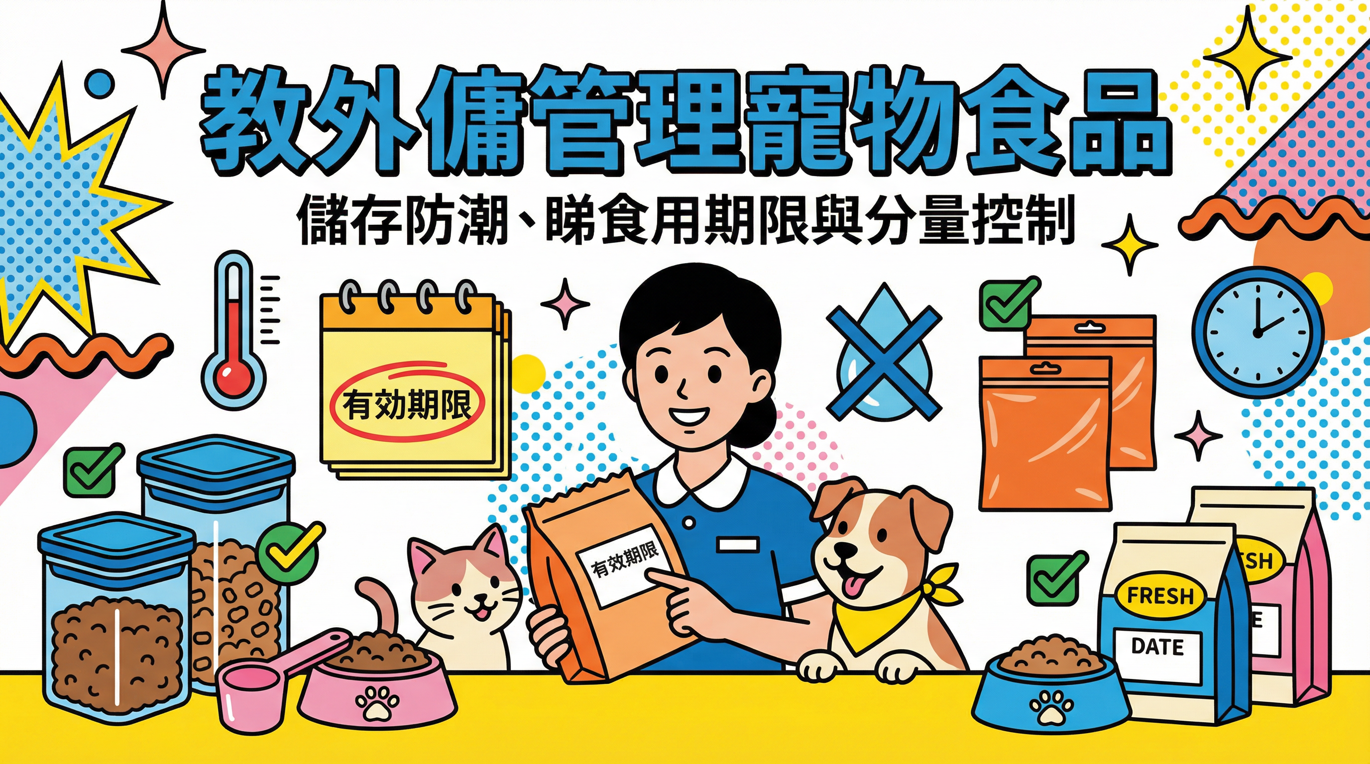教外傭管理寵物食品：儲存防潮、睇食用期限與分量控制