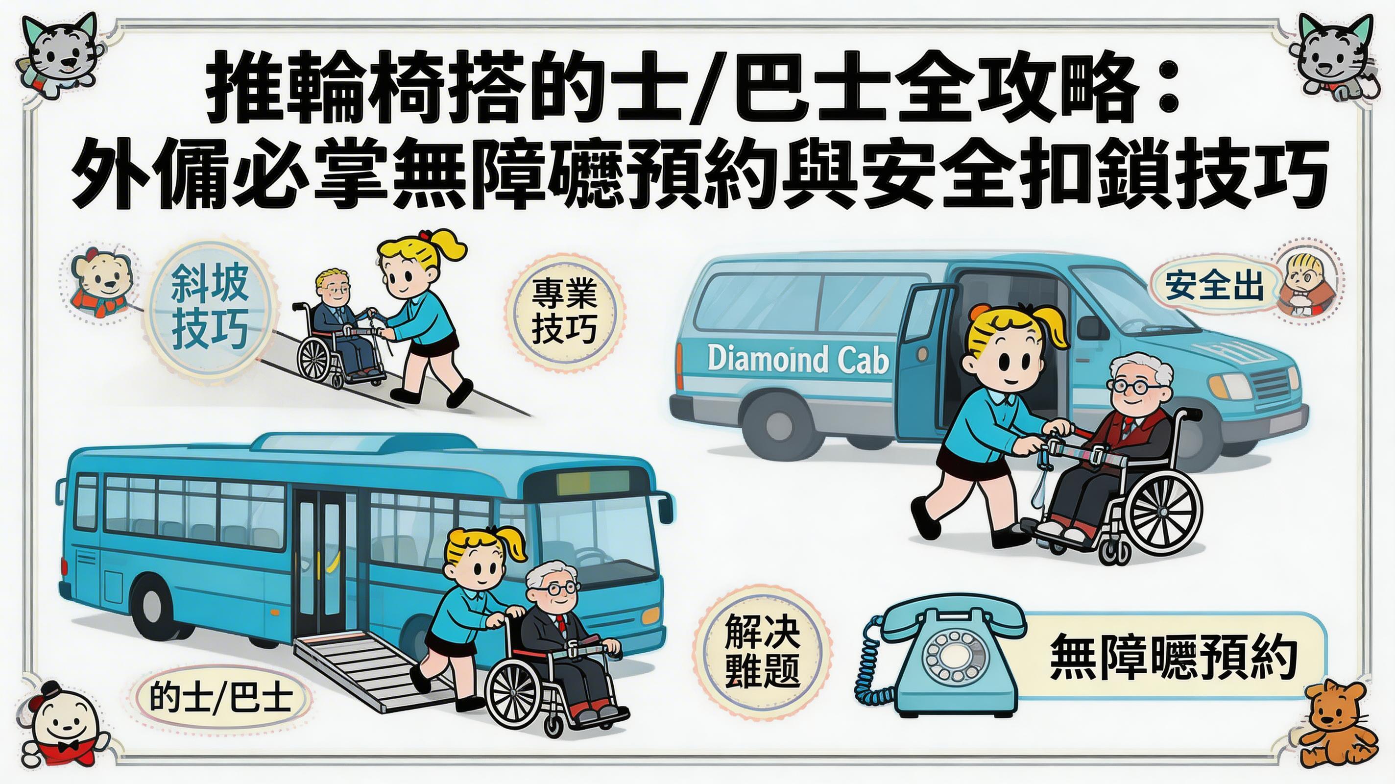 推輪椅搭的士/巴士全攻略：外傭必學無障礙預約與安全扣鎖技巧