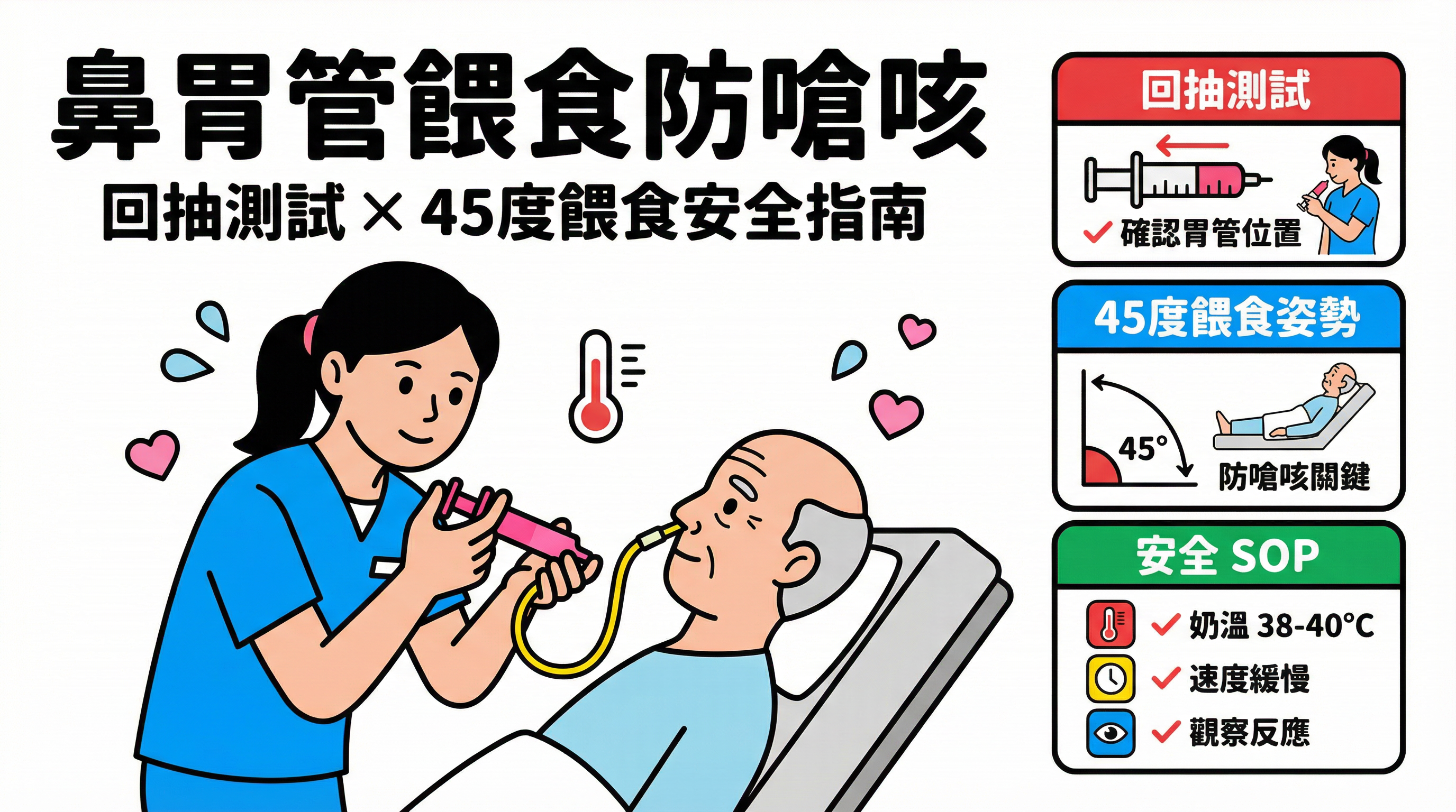 鼻胃管餵食怕嗆咳肺炎？外傭必學回抽測試、餵奶姿勢與安全 SOP