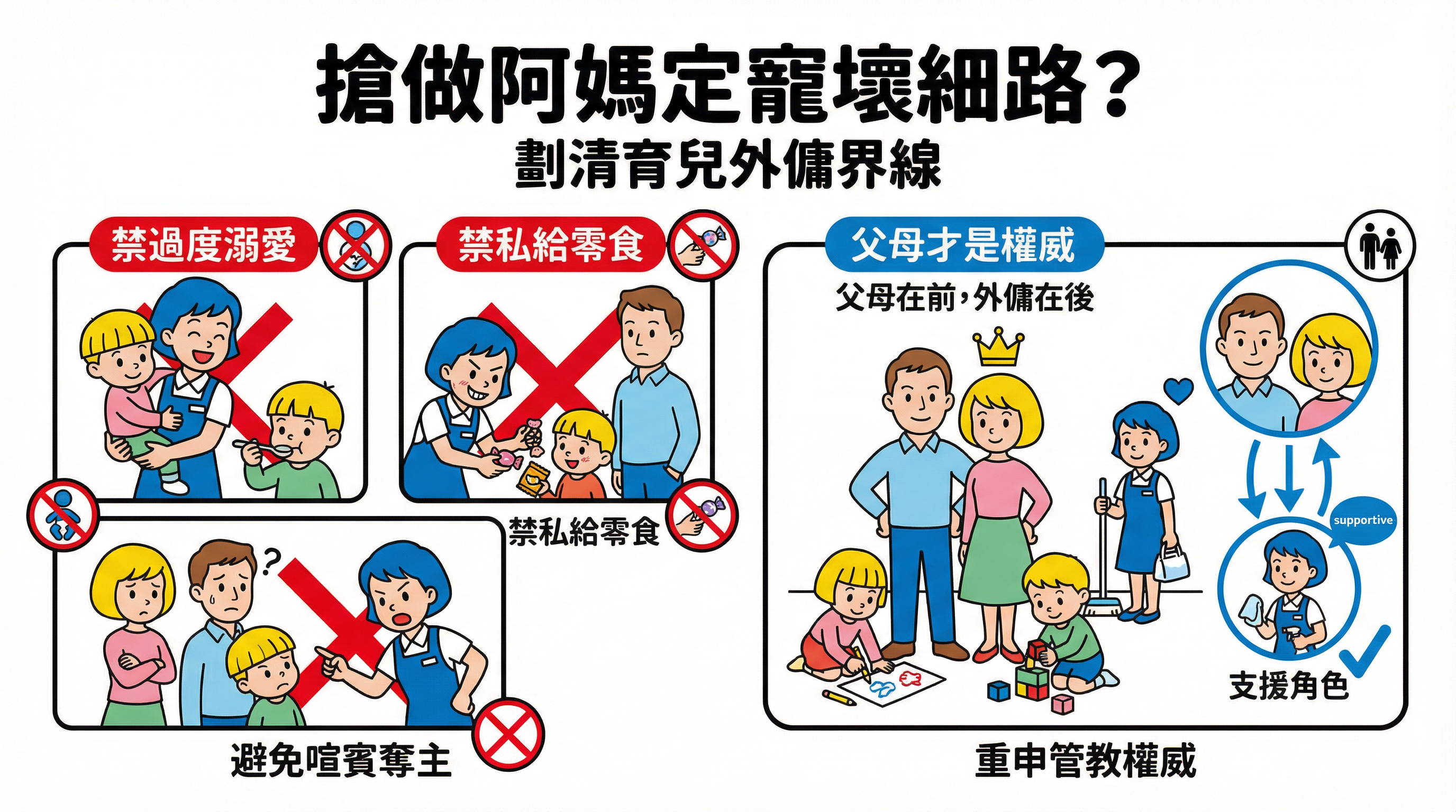 搶做阿媽定寵壞細路？劃清育兒外傭界線：過度溺愛、私給零食與管教權威