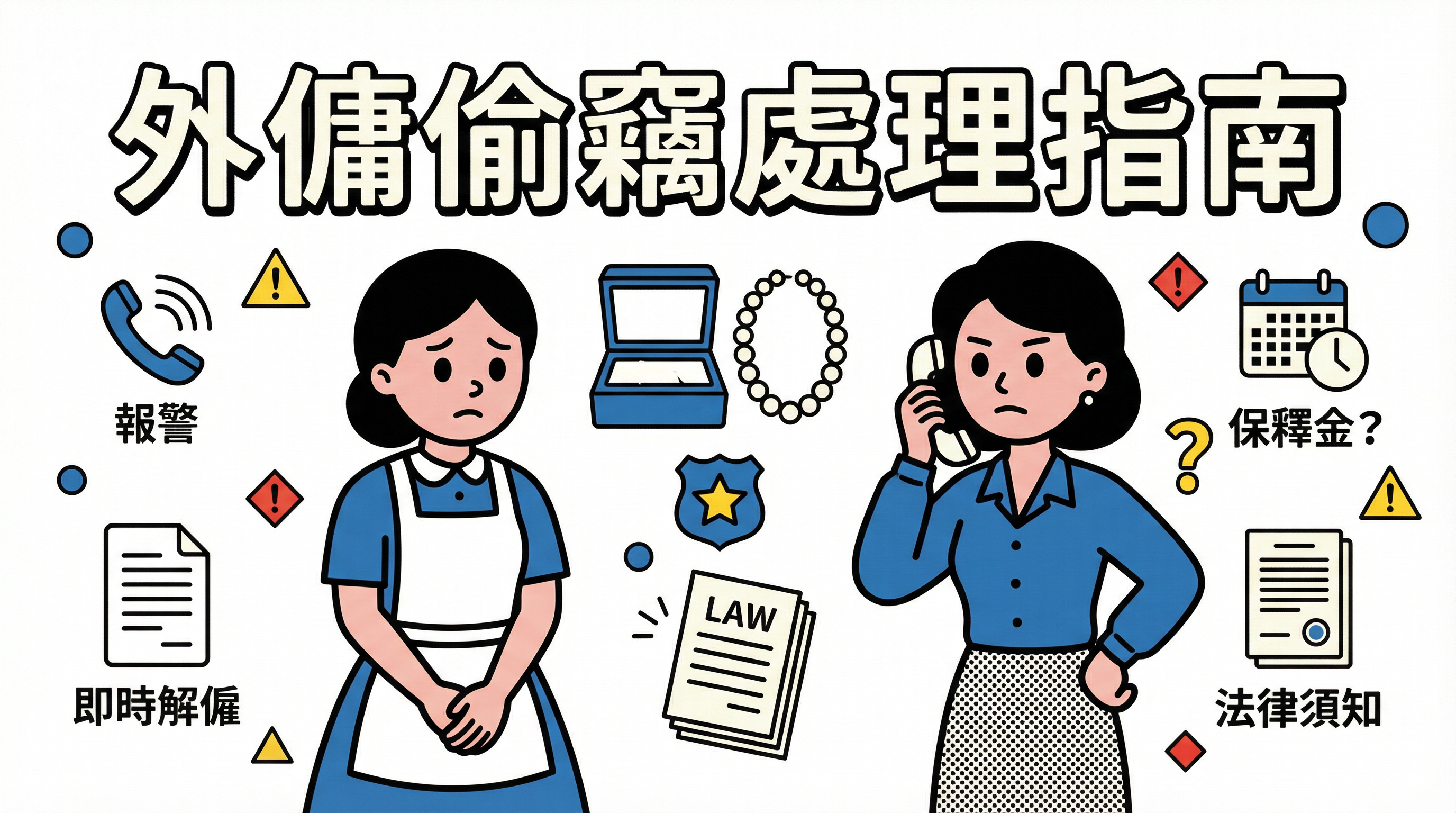 外傭偷竊點算？報警流程、保釋金責任與即時解僱法律須知