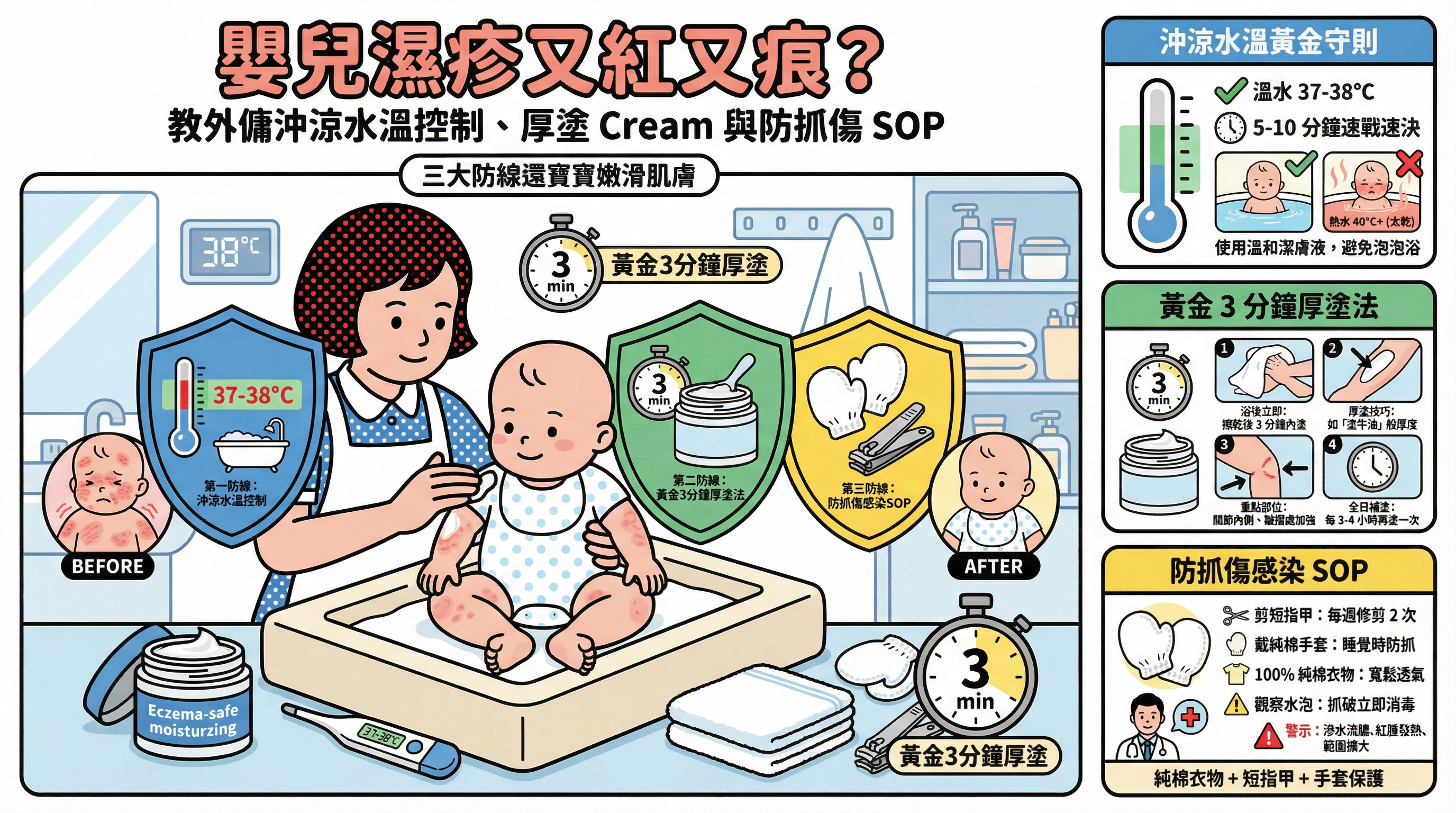 嬰兒濕疹又紅又痕？教外傭沖涼水溫控制、厚塗 Cream 與防抓傷 SOP