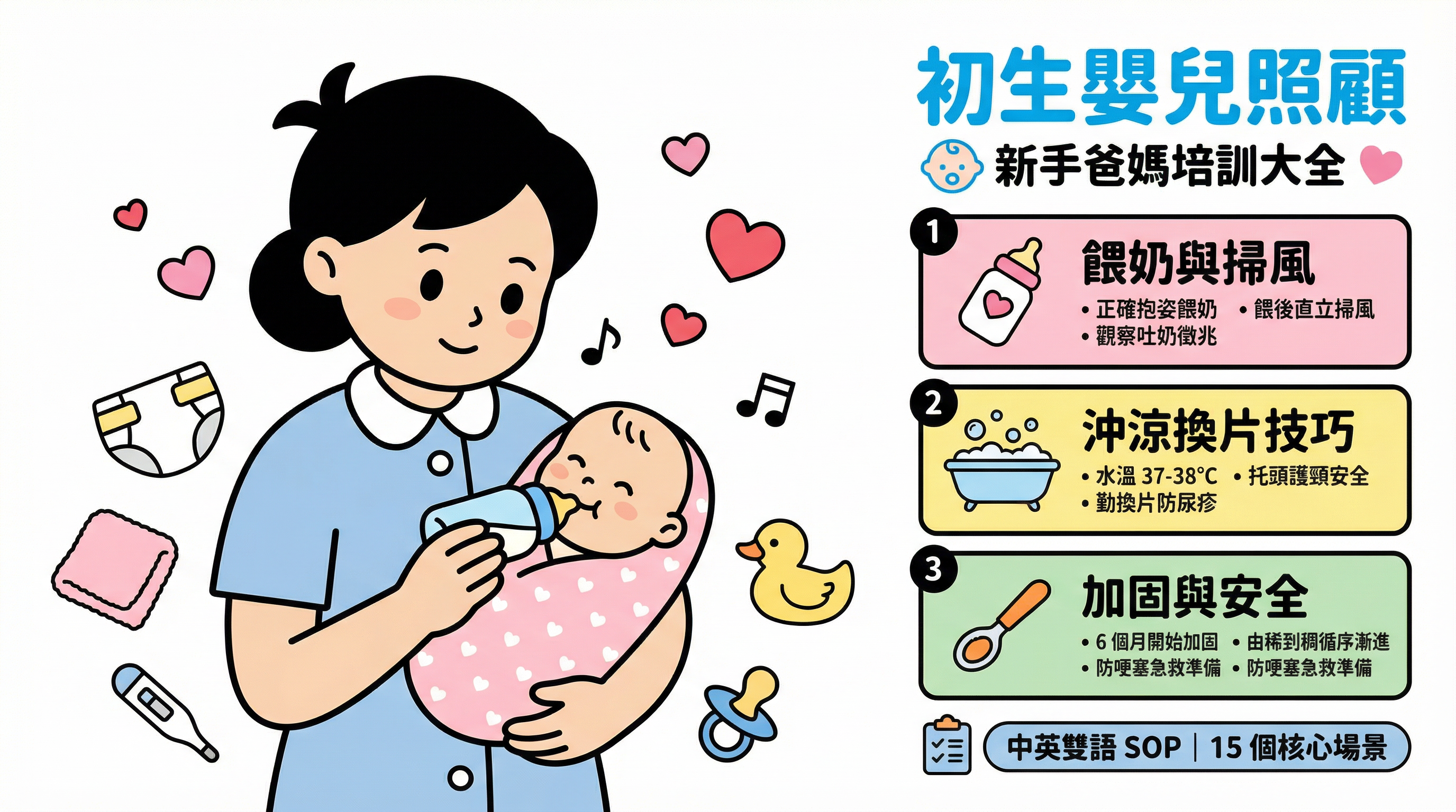 新手爸媽必讀!照顧初生嬰兒工人培訓大全:由餵奶掃風到加固安全,新手爸媽必備 SOP