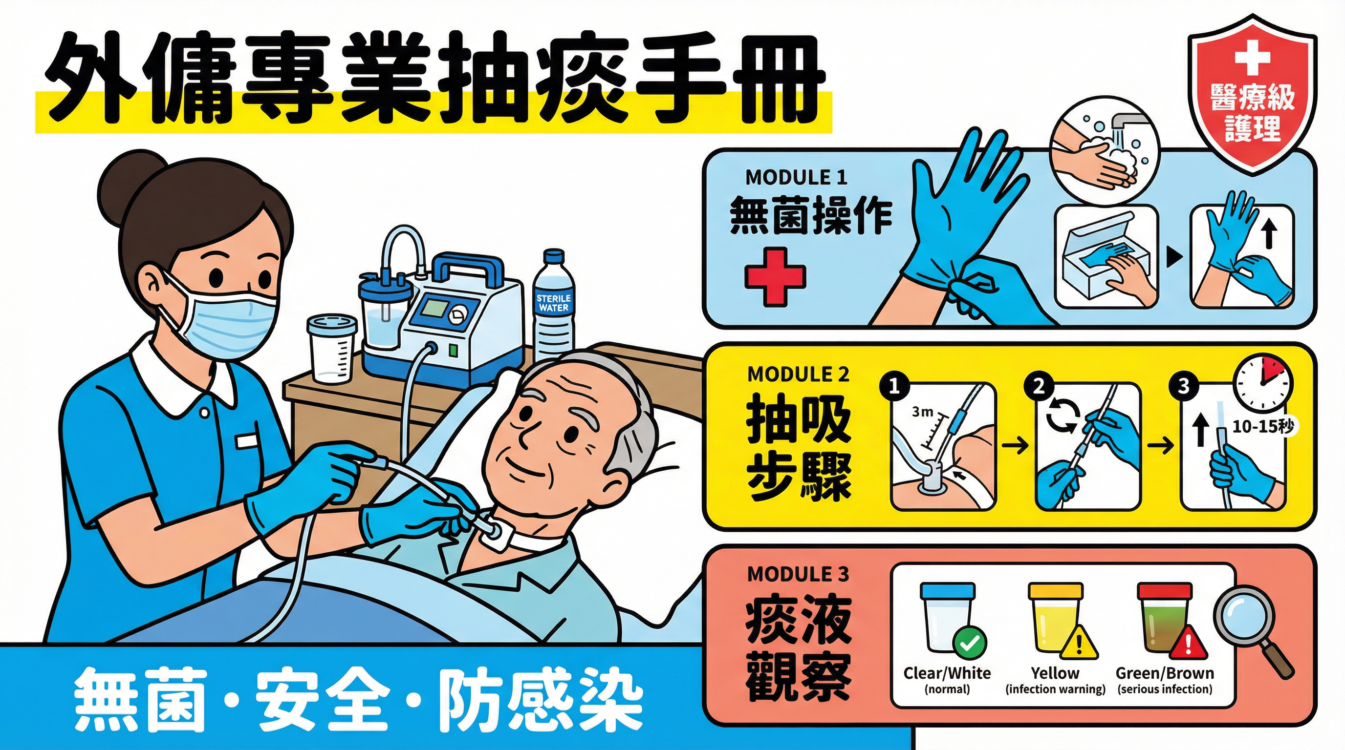 抽痰風險高怕感染？外傭必學無菌操作手冊與氣管造口護理全攻略
