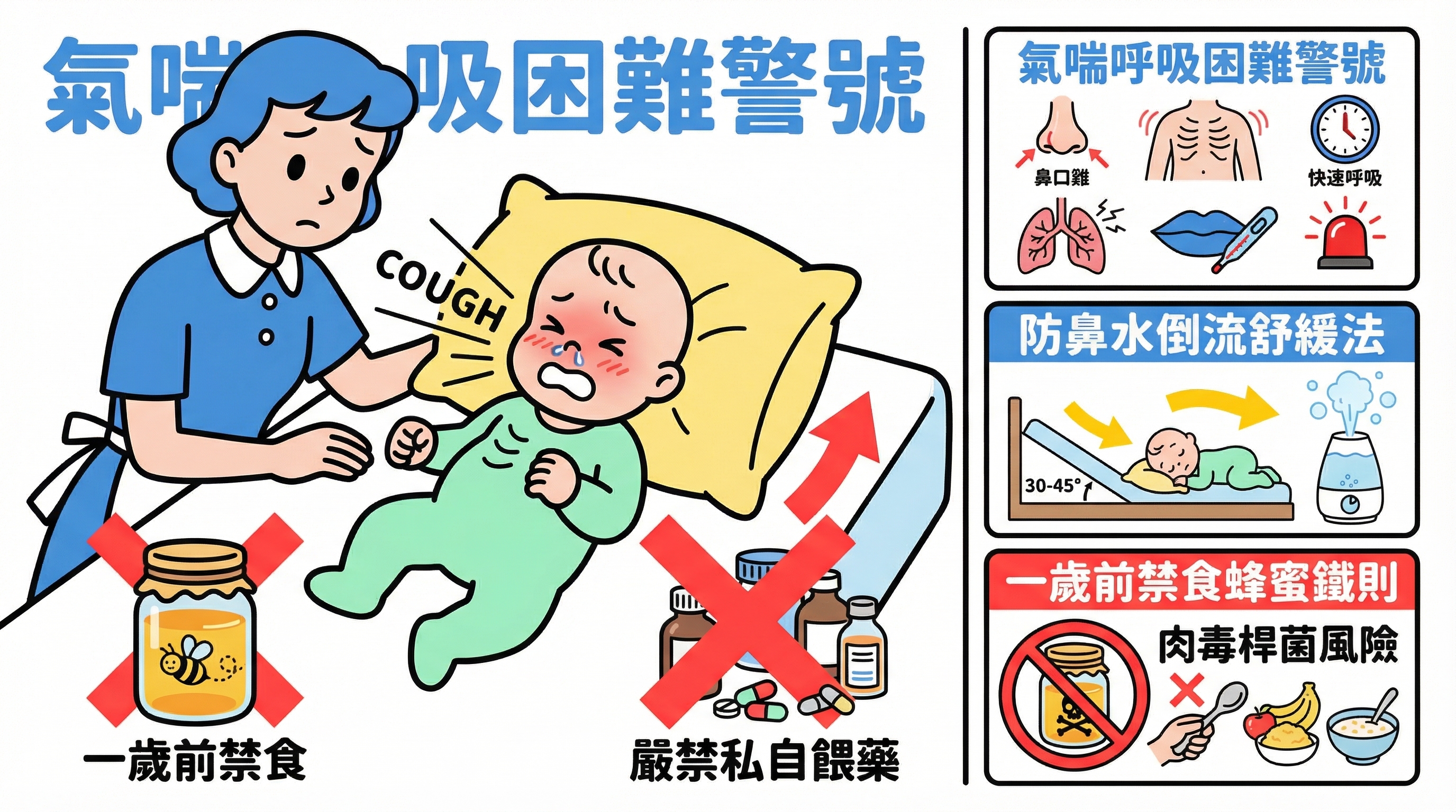 嬰兒咳嗽咳到嘔？教外傭識別氣喘警號、防鼻水倒流與嚴禁餵蜂蜜鐵則