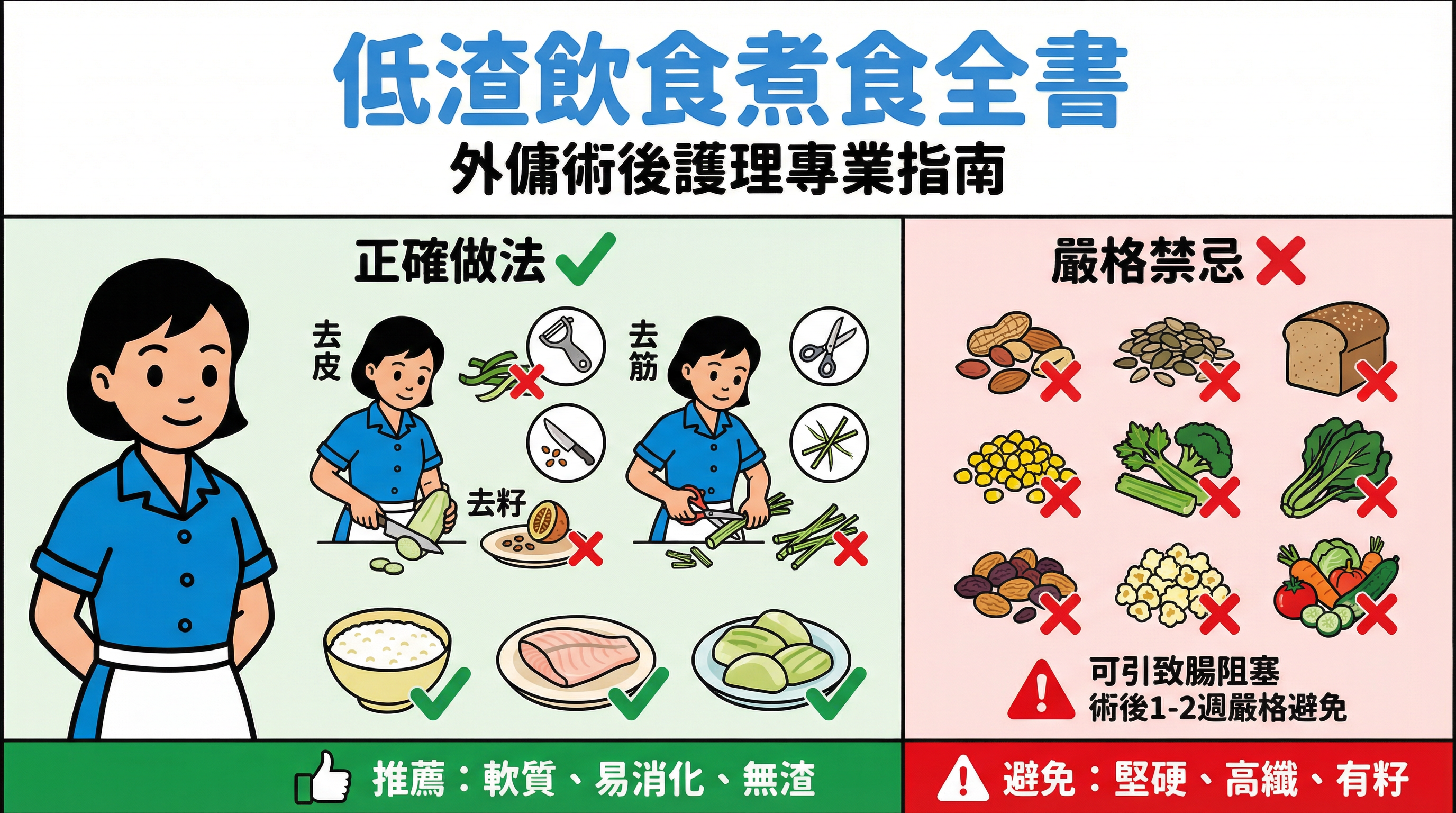 手術後必學「低渣飲食」:外傭煮食指南、禁忌清單與餐單範本
