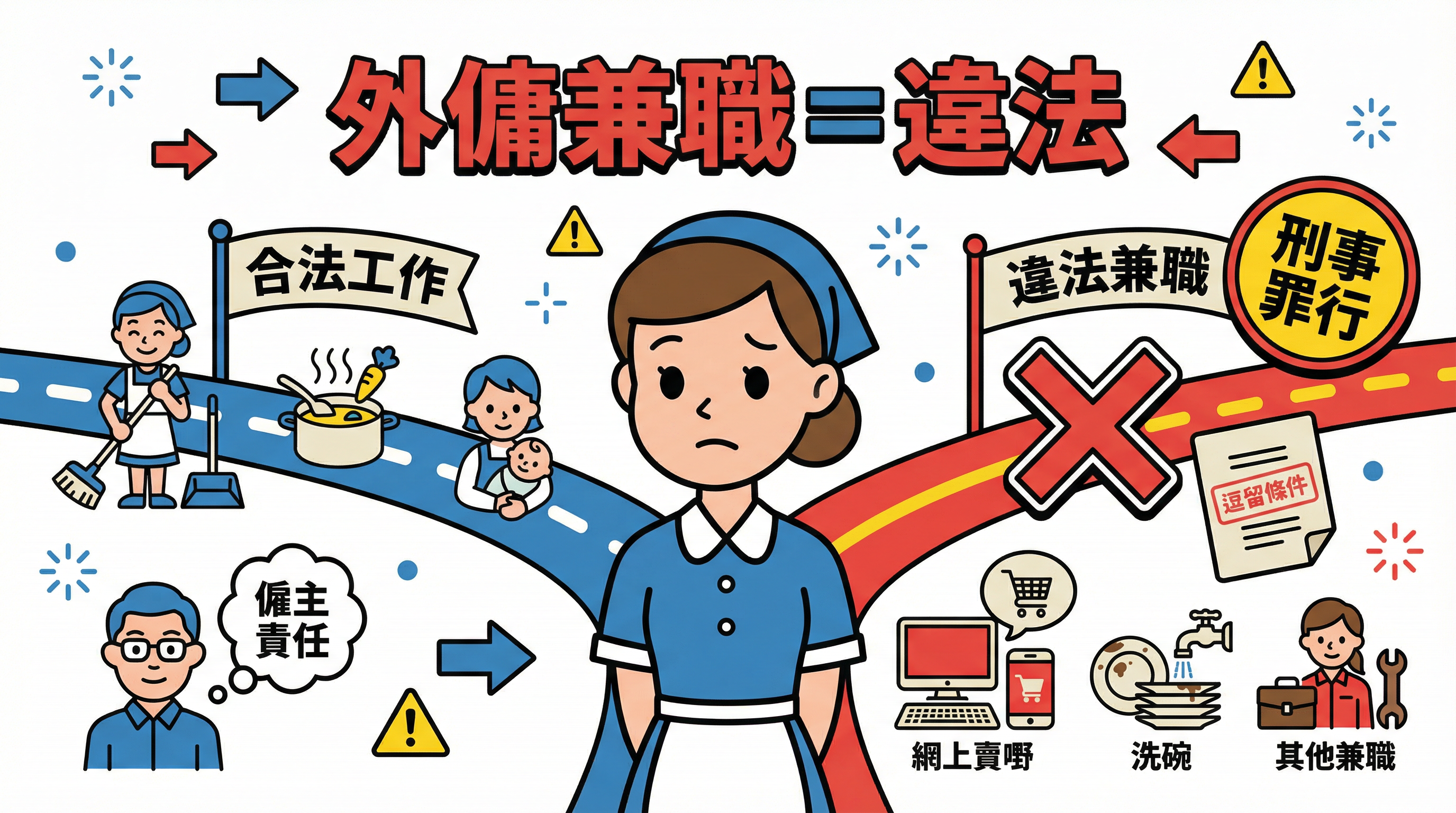 外傭兼職犯法嗎？網上賣嘢/去洗碗後果與僱主知情責任