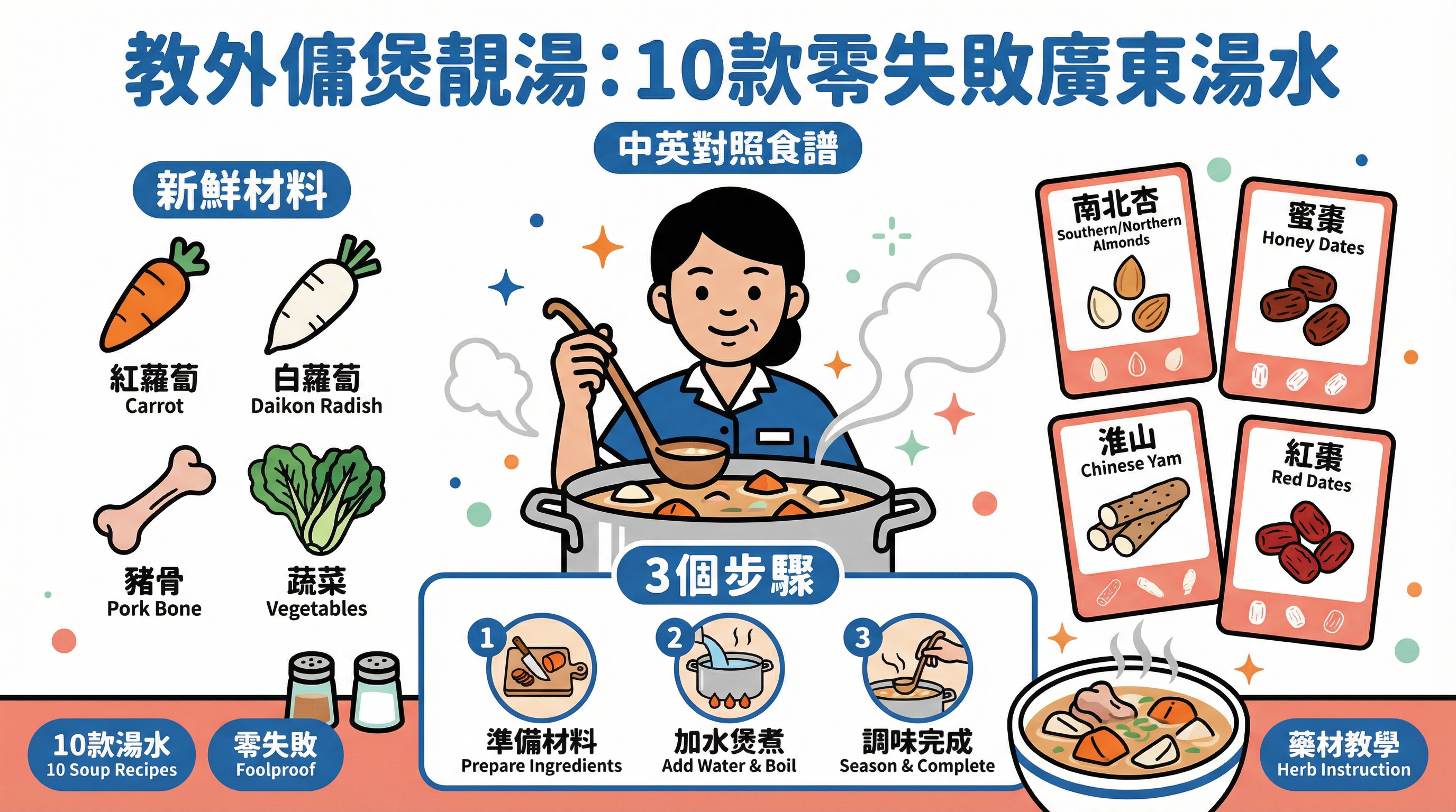 外傭食譜：教姐姐煲靚湯！10 款零失敗廣東湯水與藥材處理