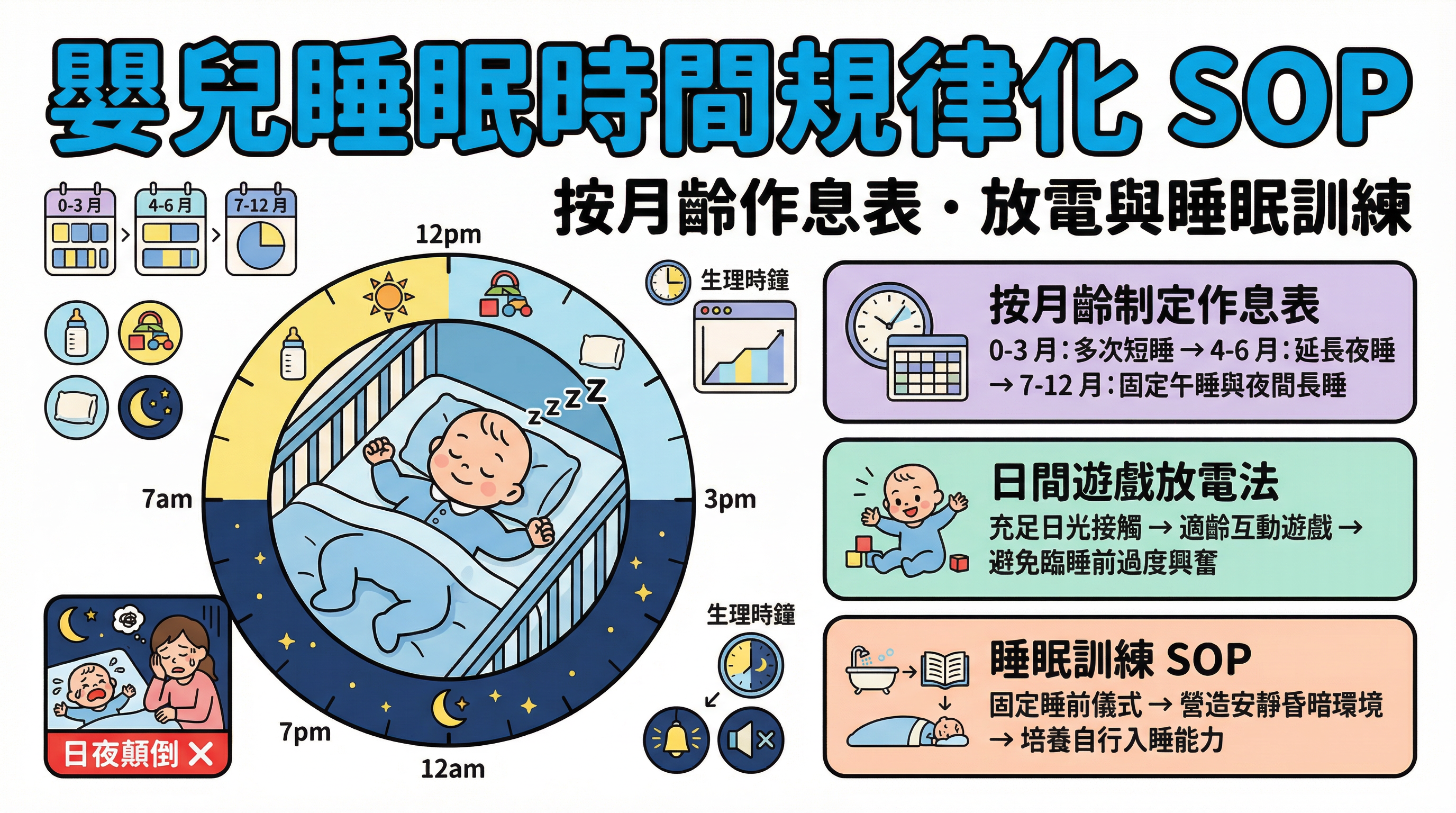 嬰兒睡眠時間唔規律？教外傭按月齡制定作息表，輕鬆放電與睡眠訓練