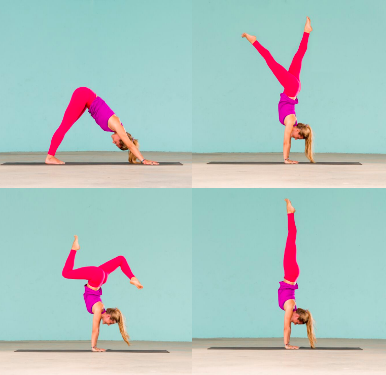 Rachel handstand tutorial blue wall