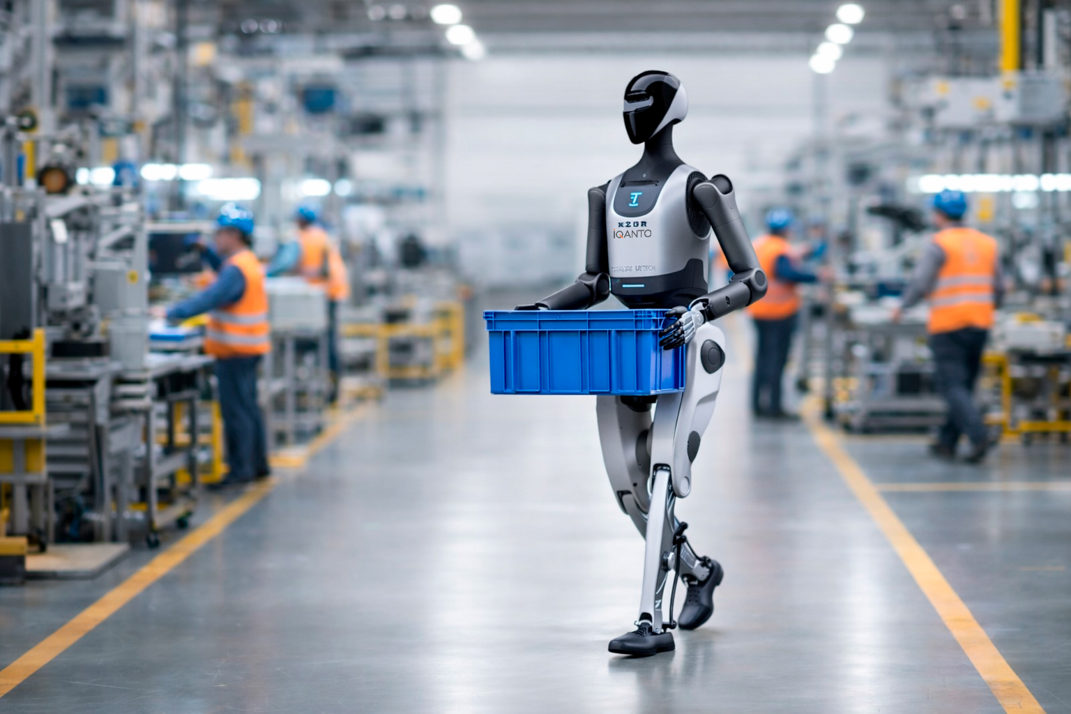 Robot humanoïde industriel iQ HiO déployé par iQanto (Groupe Snef) dans une installation agroalimentaire au Brésil