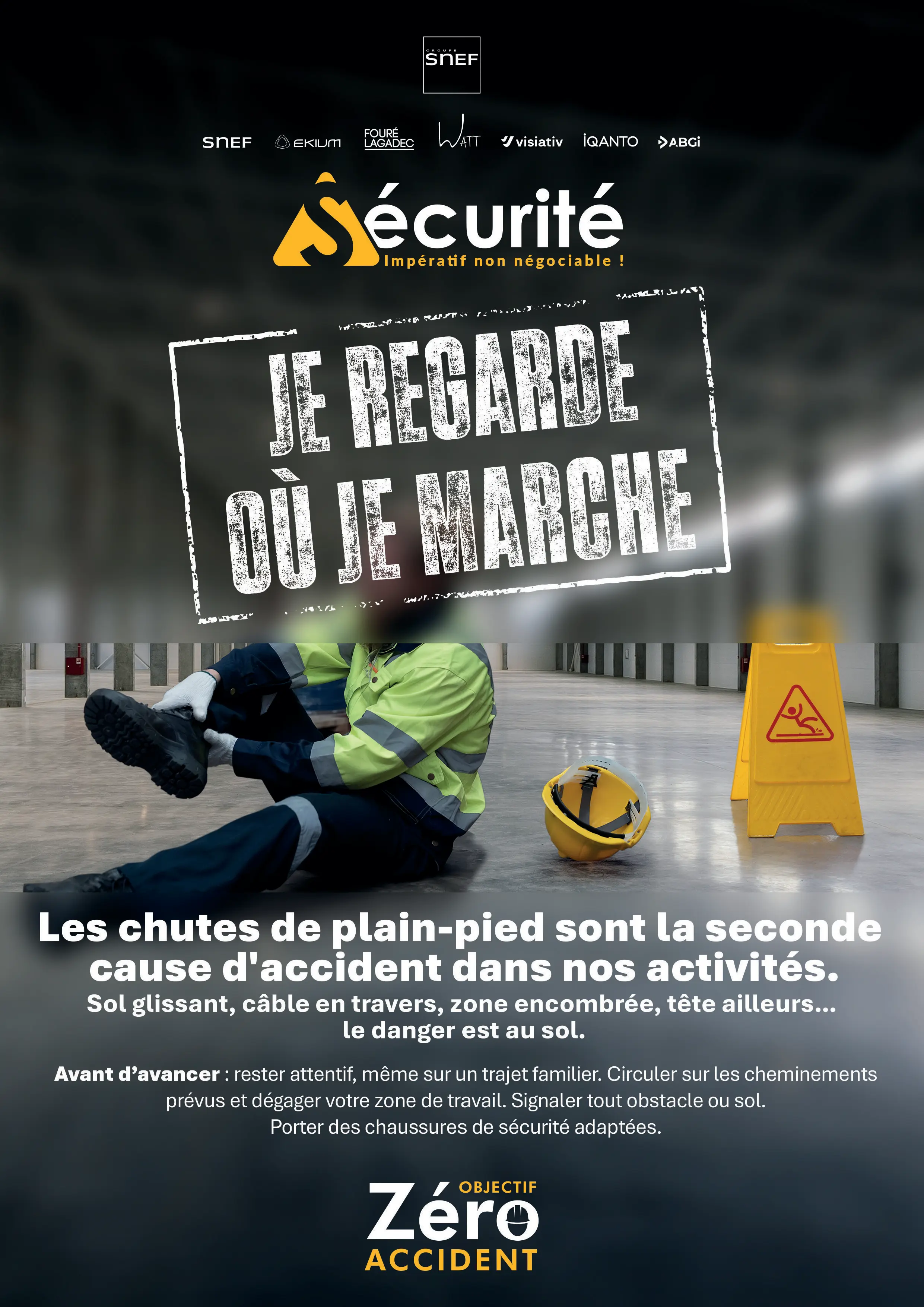Campagne sécurité Groupe Snef septembre 2026 - prévention des chutes de plain-pied