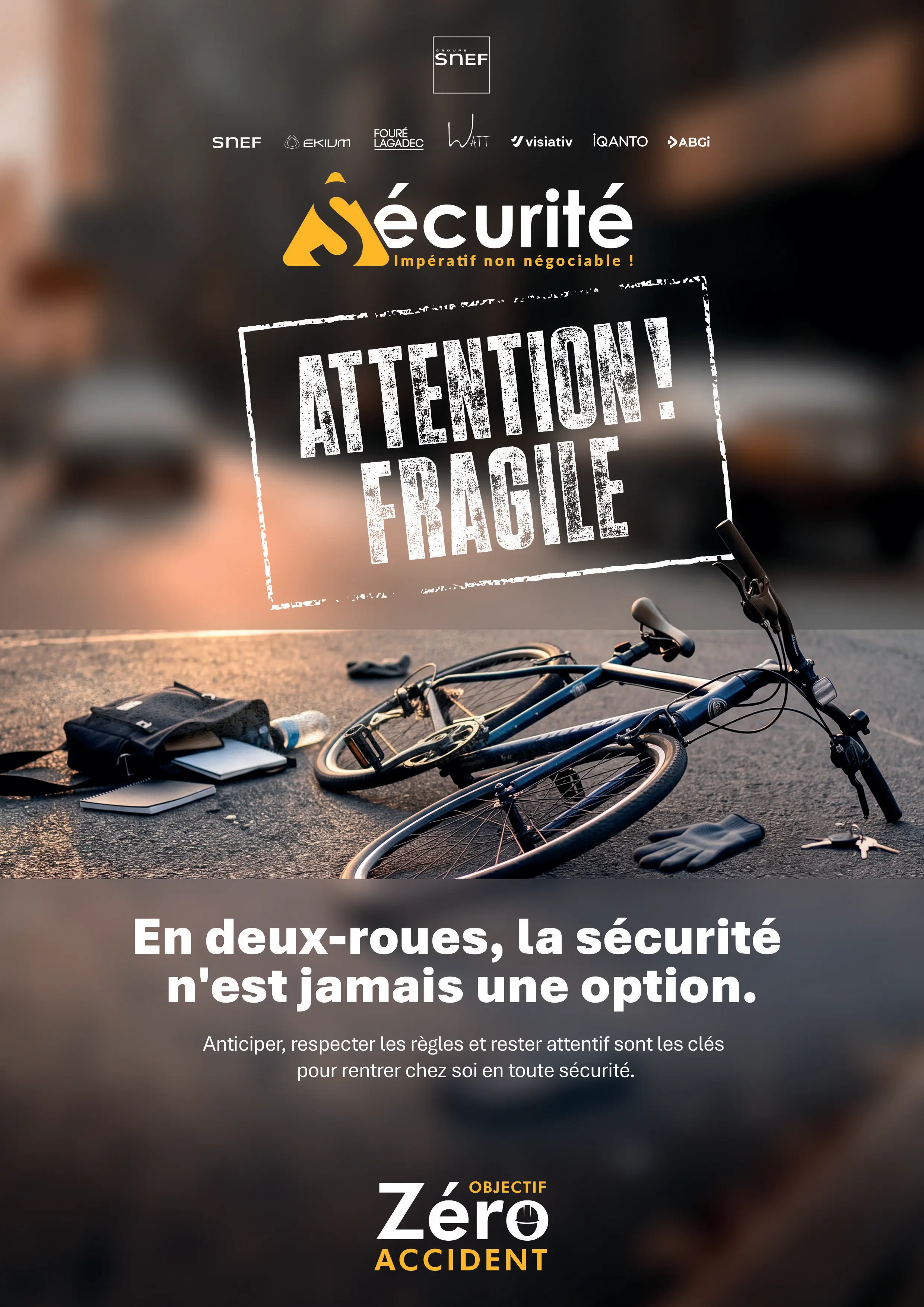 Campagne sécurité Groupe Snef août 2026 - prévention des risques liés aux déplacements en deux-roues