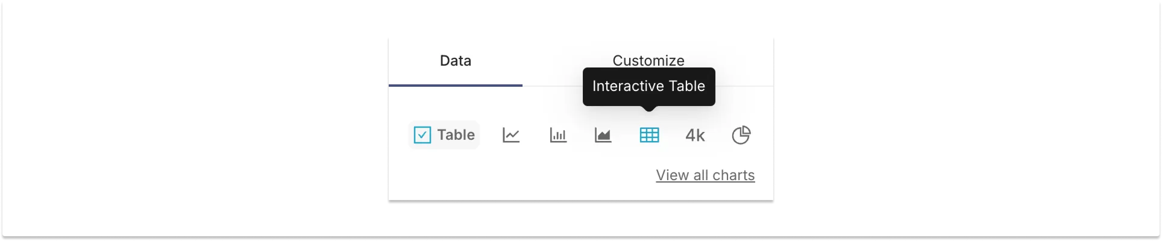 Interactive Table - Chart Selection