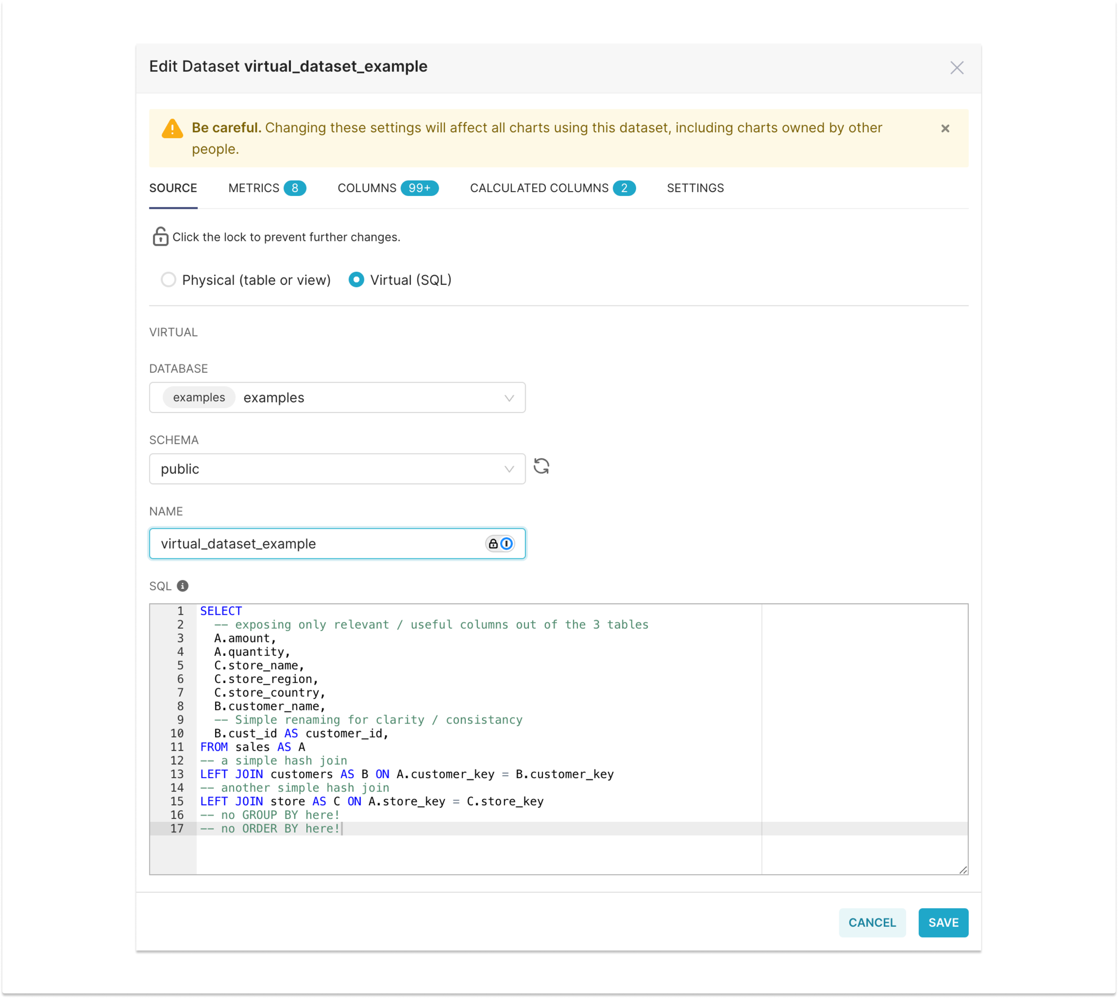 Virtual Dataset Example