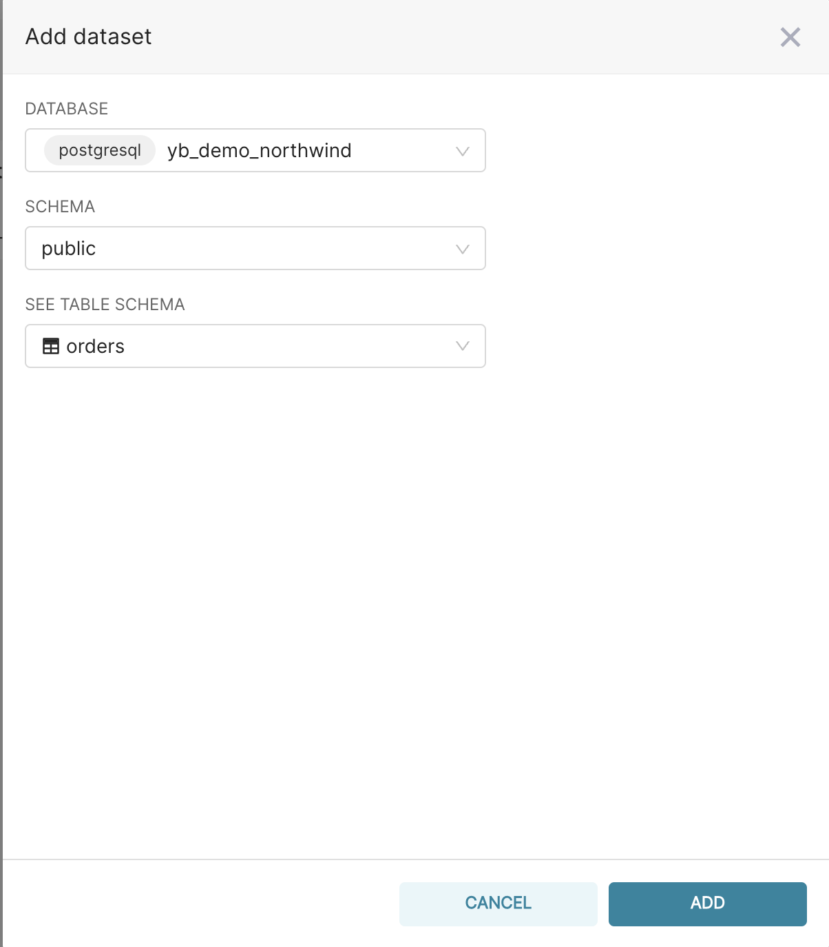 add dataset yugabyte superset