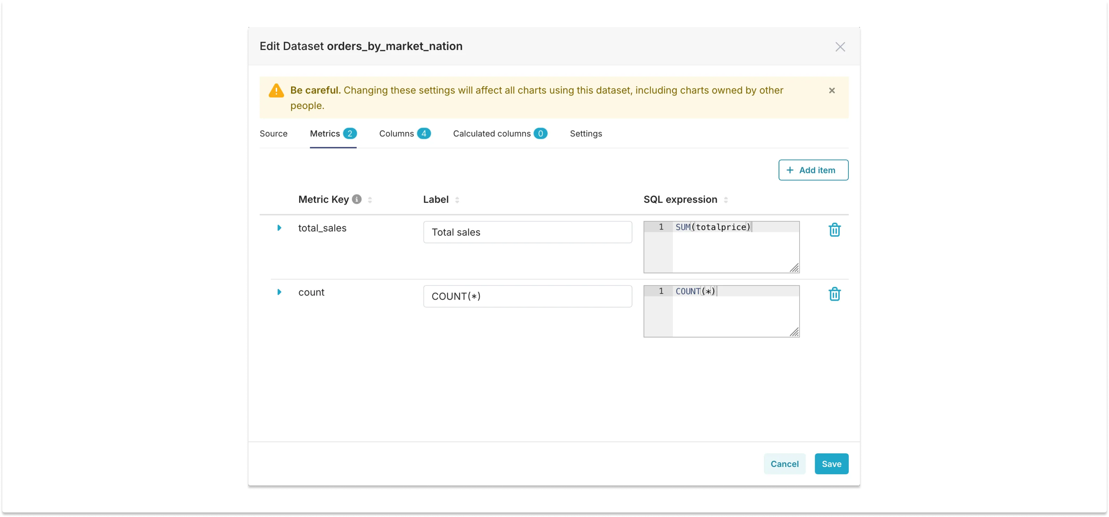 LFDB02 Add total sales Metric