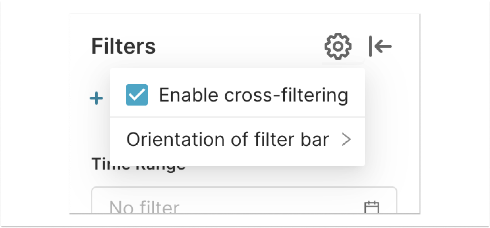Cross filters in dashboard