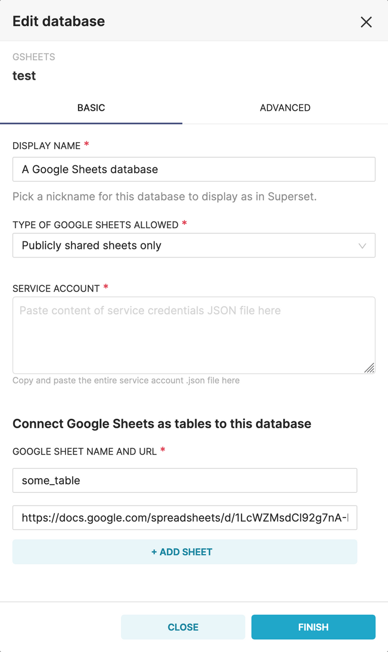 Google Sheets Database